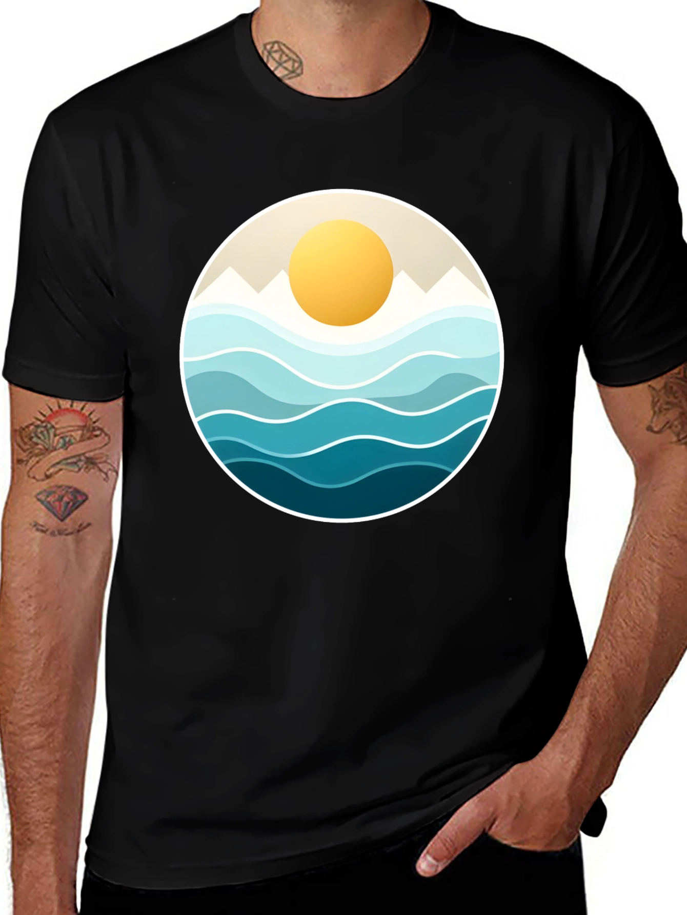 Variant 6 of Ocean Waves Graphic Tee