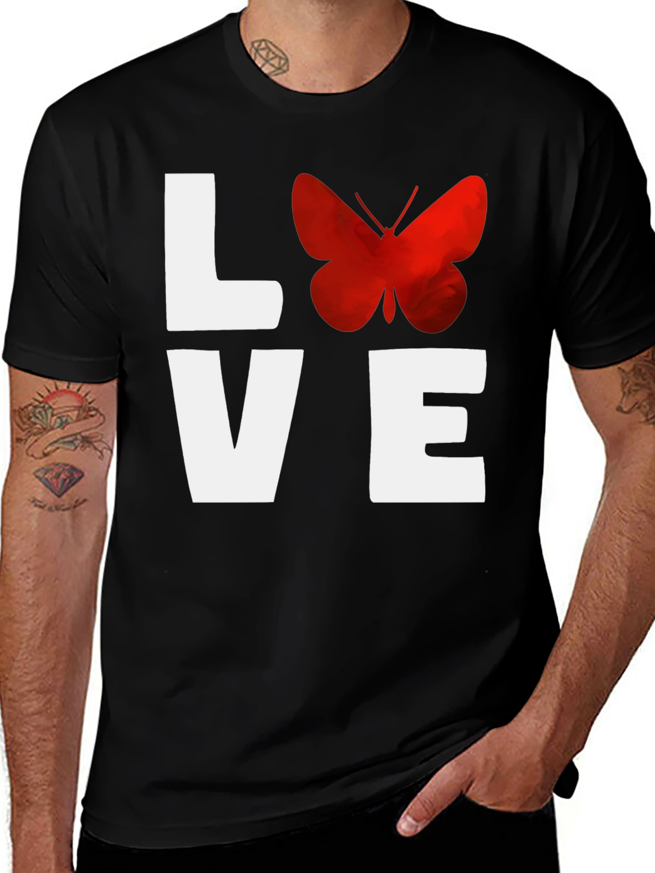 Variant 30 of Love Butterfly Black T-Shirt