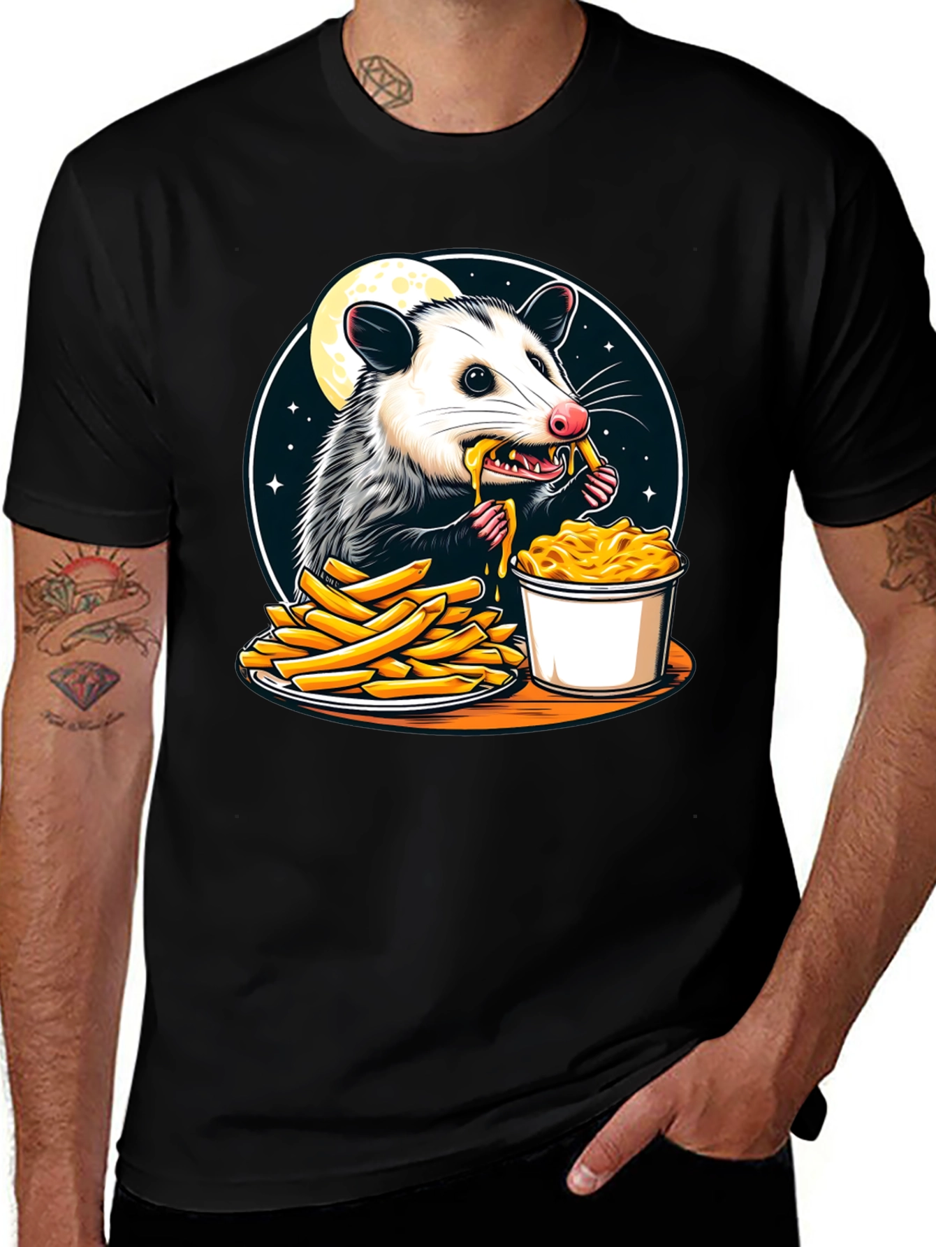 Variant 28 of Opossum Eats Fries and Mac T-Shirt