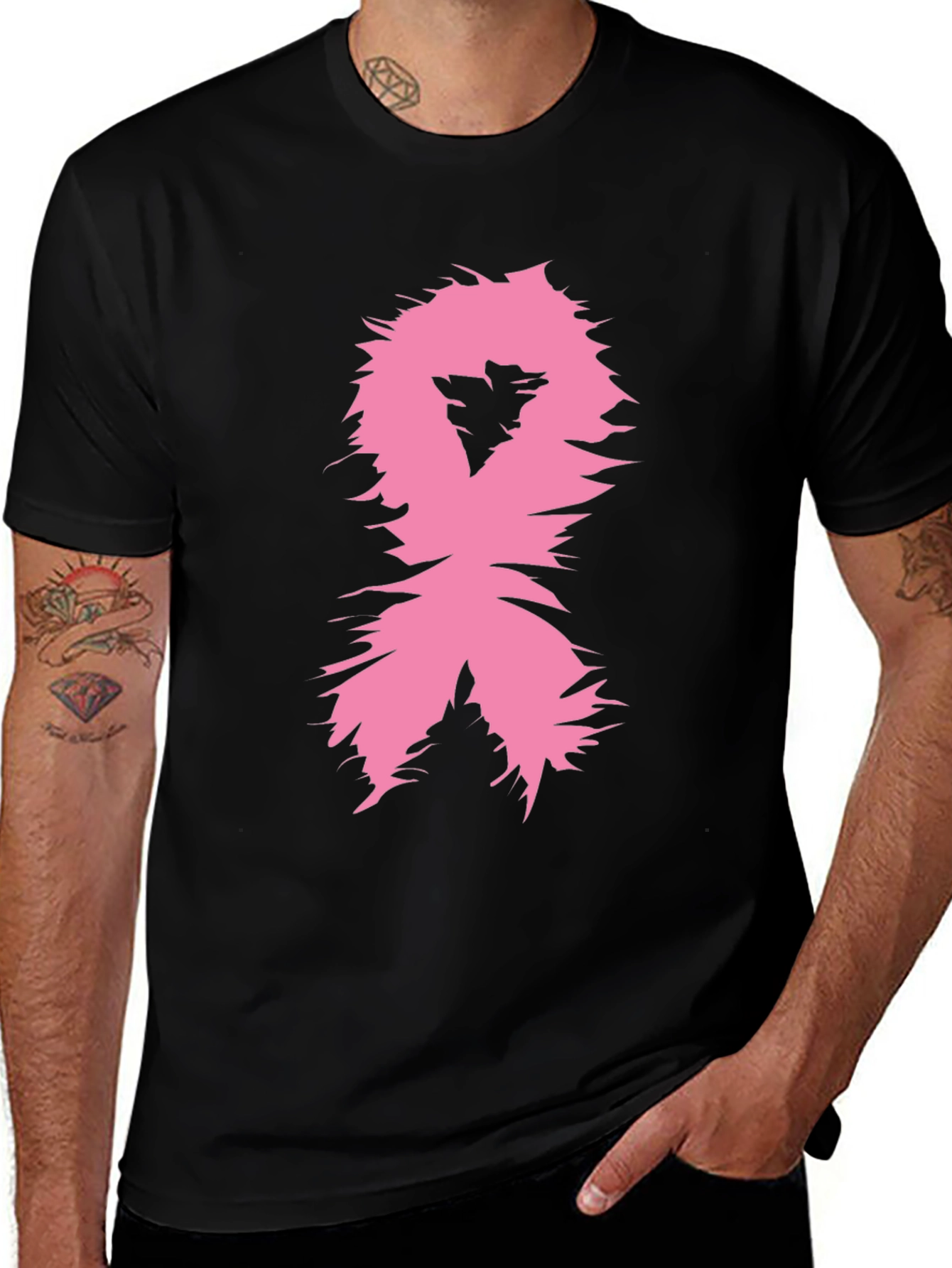 Variant 17 of Pink Ribbon Awareness T-Shirt - Black