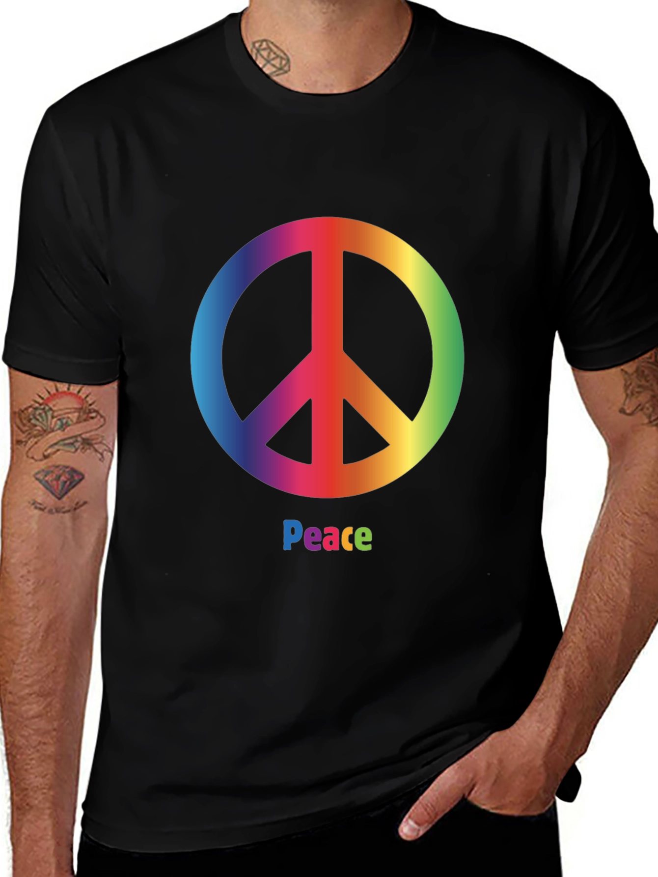 Variant 30 of Rainbow Peace Sign T-Shirt