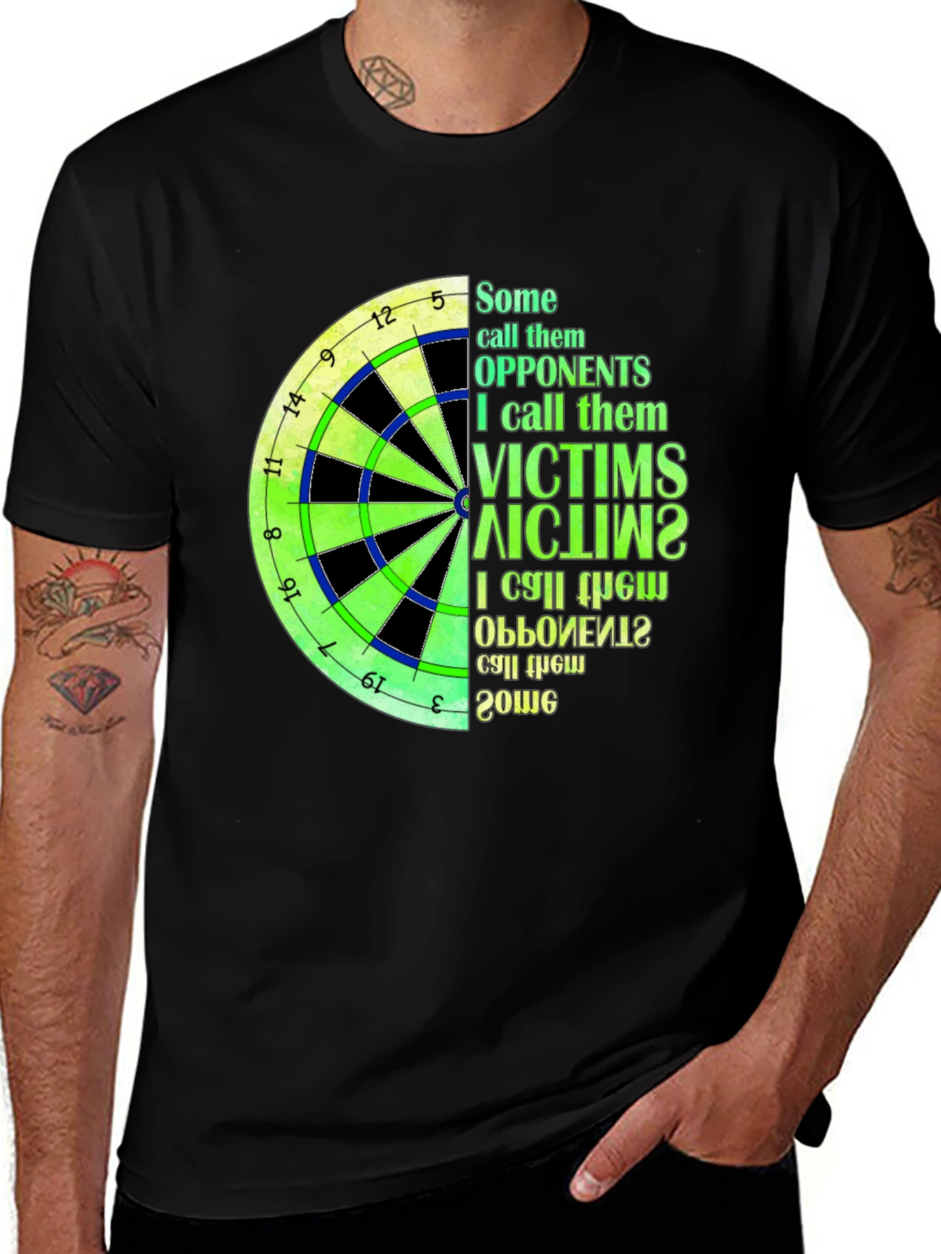 Variant 8 of Dartboard Victims T-Shirt - Unique Dart Player Tee