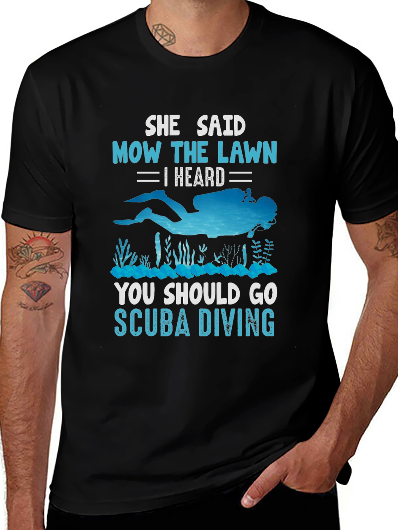 Variant 23 of She Said Mow The Lawn Scuba Diving T-Shirt