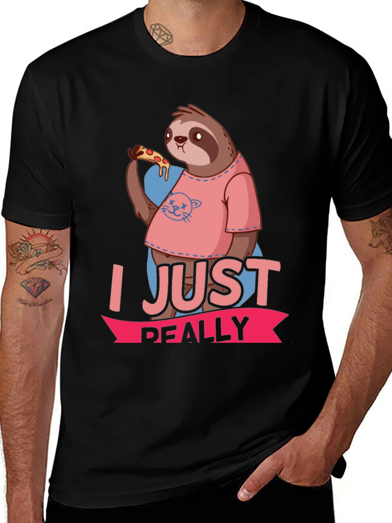 Variant 13 of Sloth Pizza Lover T-Shirt - Funny Graphic Tee