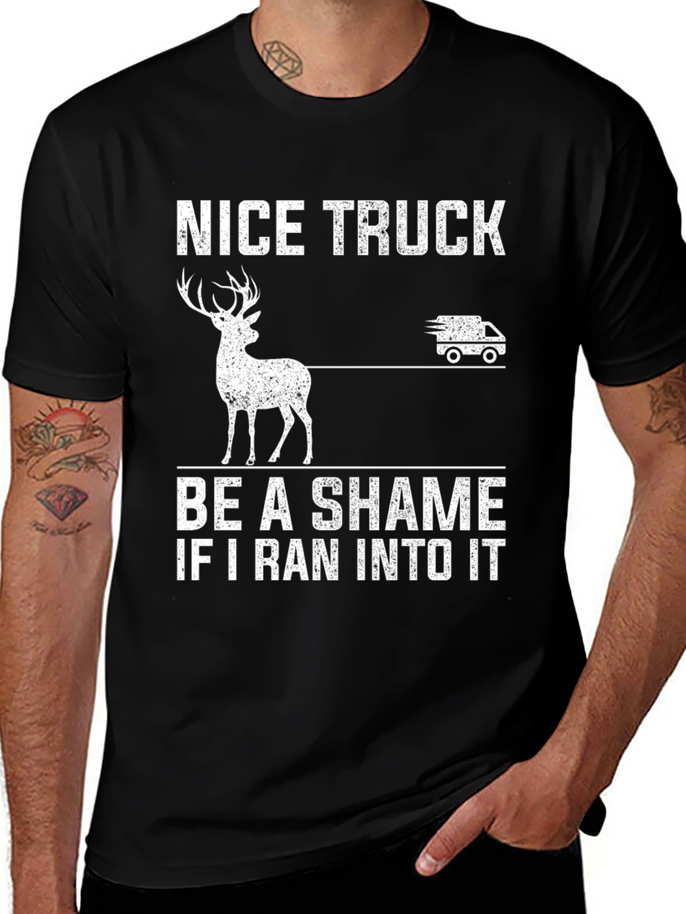 Variant 9 of Nice Truck Deer Graphic Novelty T-Shirt