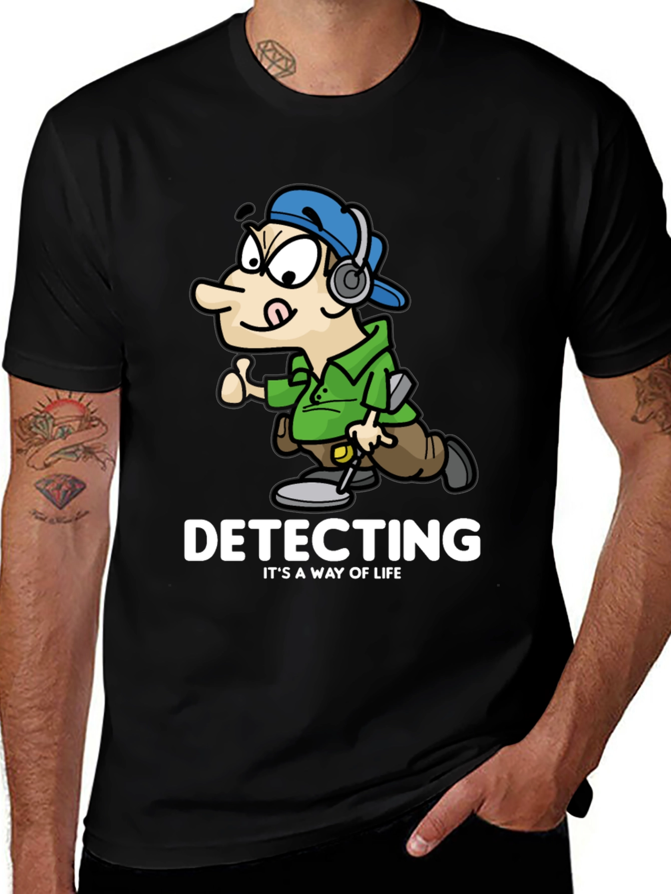 Variant 14 of Detecting Way of Life T-Shirt Funny Cartoon Metal Detector