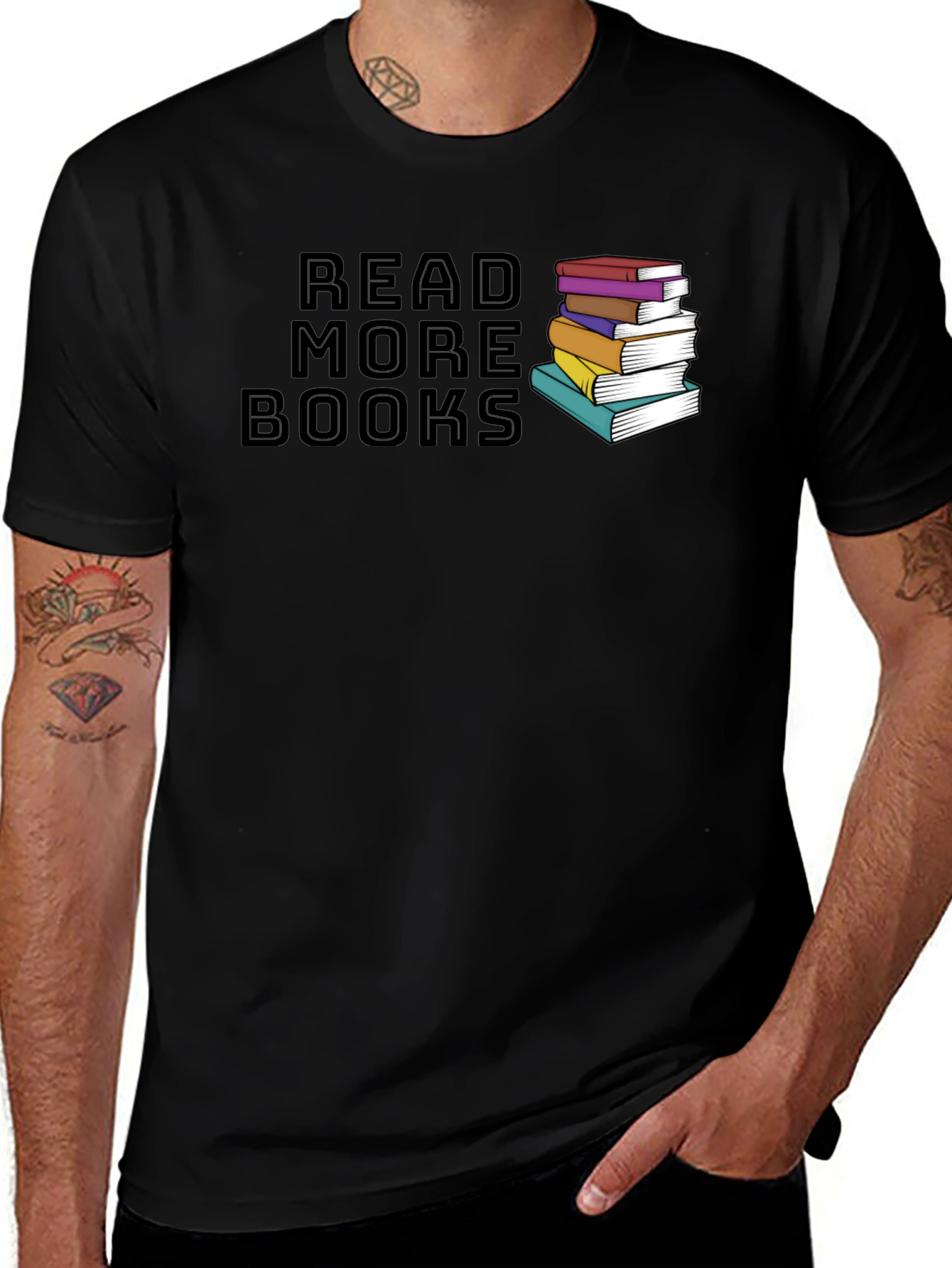 Variant 8 of Read More Books Graphic Tee - Book Lover Shirt