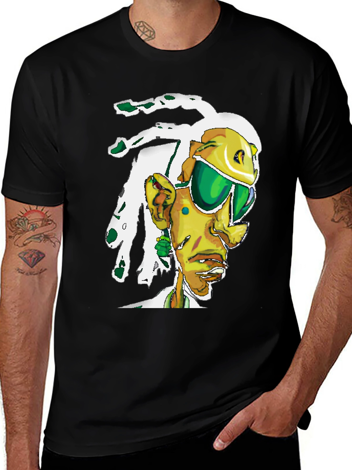 Variant 26 of Cool Cartoon Graphic Tee - Black Unisex T-Shirt