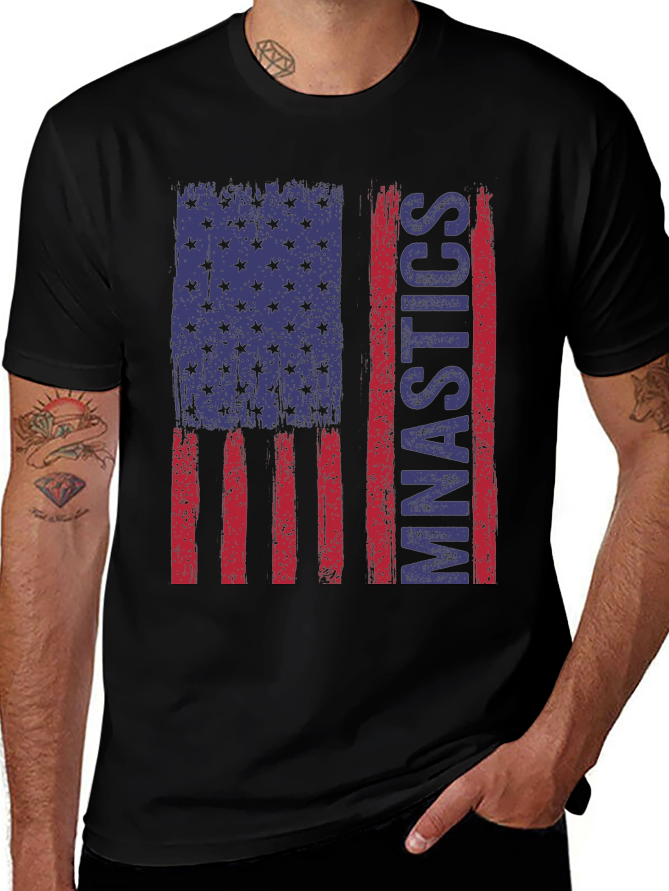 Variant 12 of Gymnastics American Flag T-Shirt