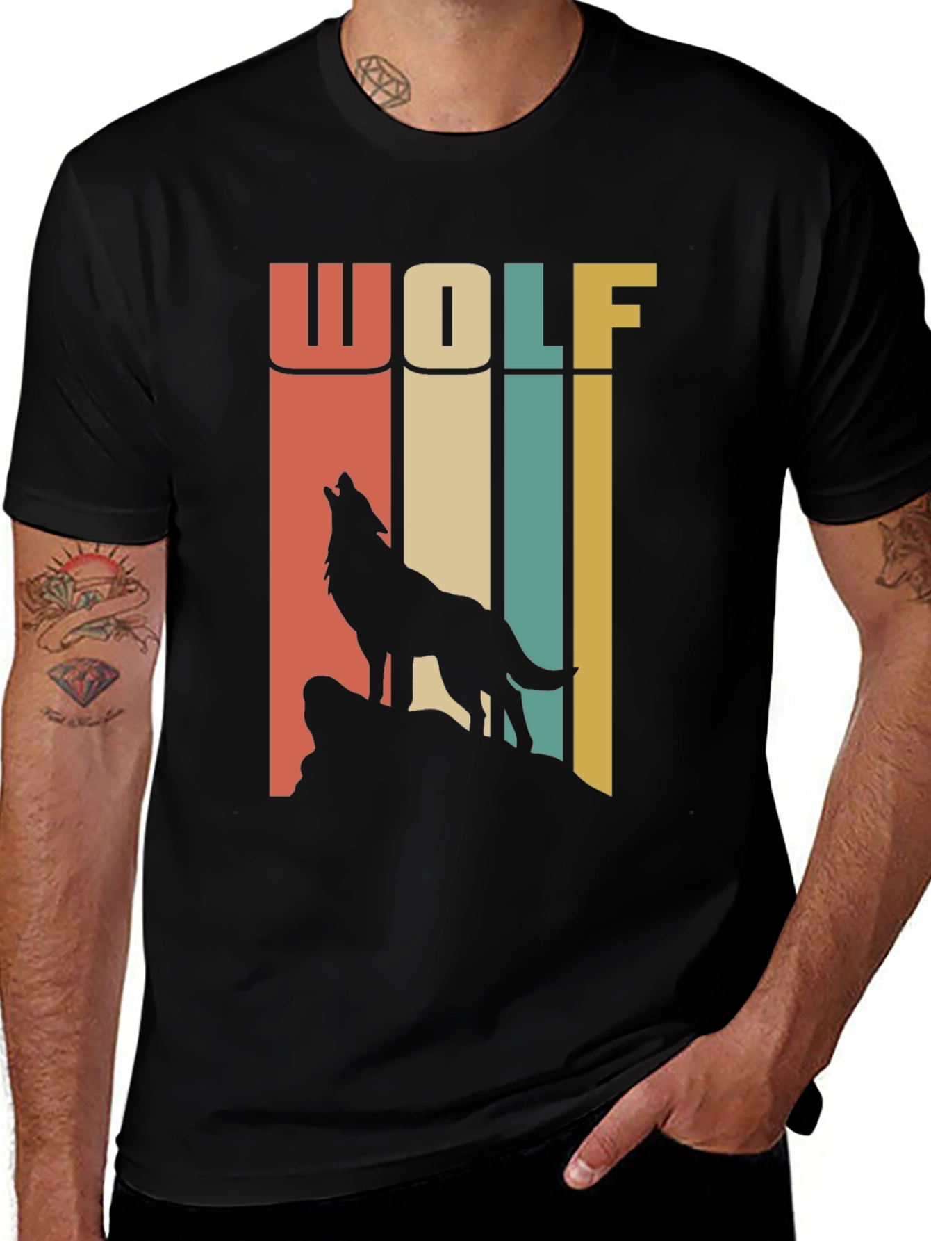 Variant 22 of Retro Wolf T-Shirt - Vintage Style Graphic Tee