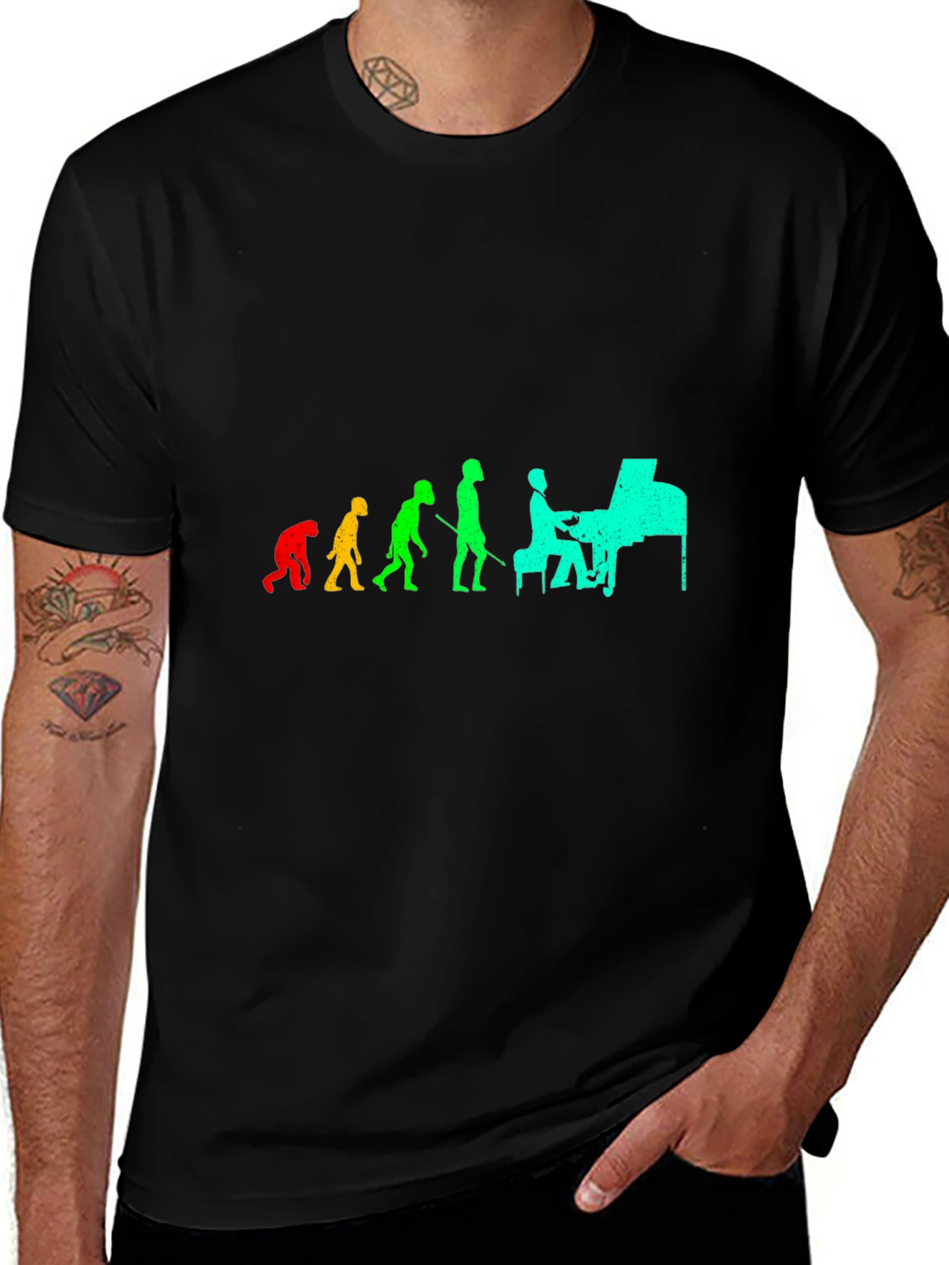 Variant 13 of Evolution of Piano Black T-Shirt