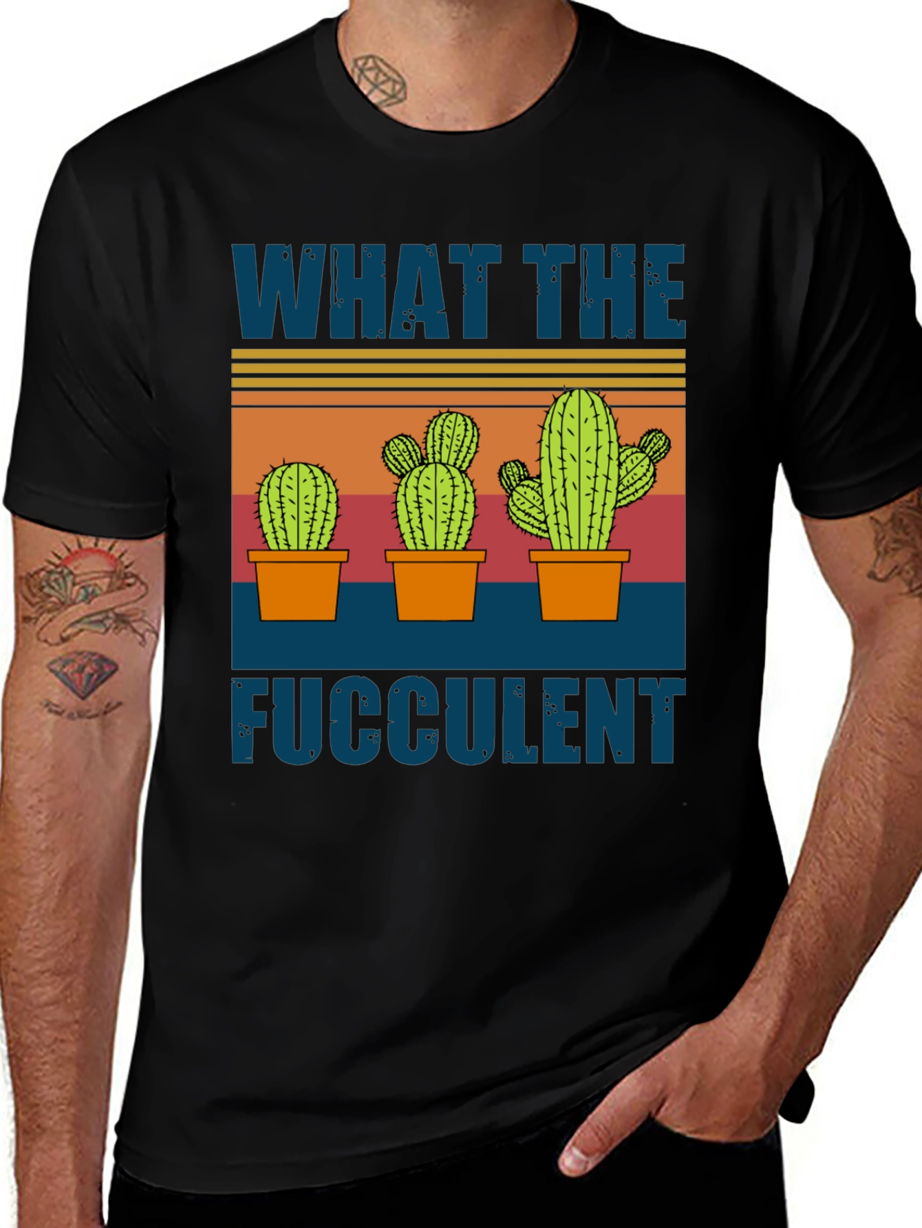 Variant 20 of What The Fucculent Cactus Graphic T-Shirt