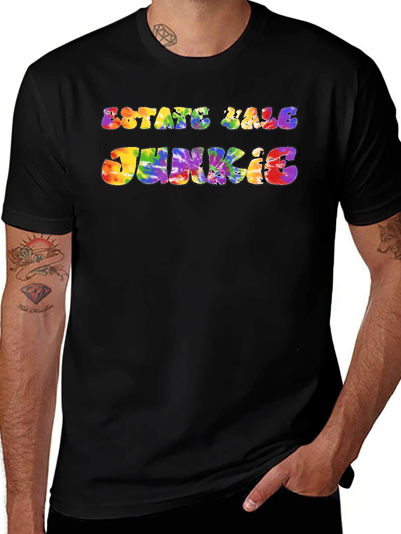 Estate Sale Junkie Tie-Dye Graphic T-Shirt