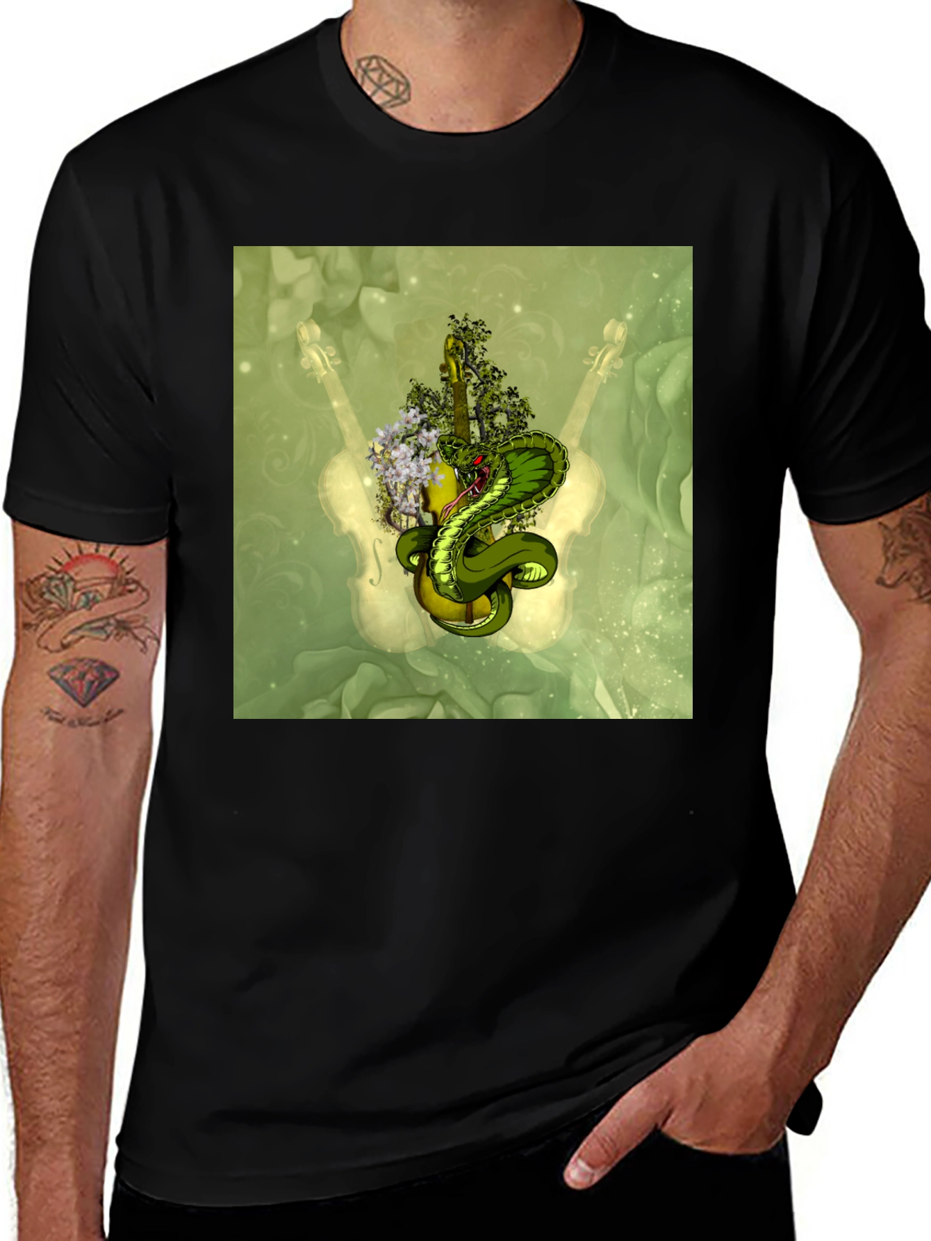 Cobra Guitar T-Shirt - Unique Musical Snake Tee