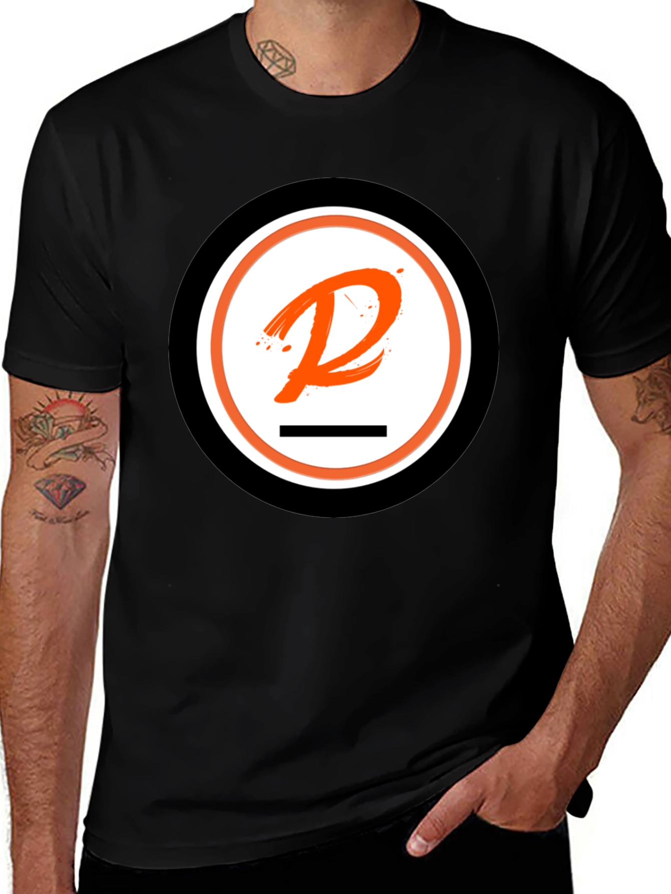 Variant 16 of Abstract P Logo Black T-Shirt