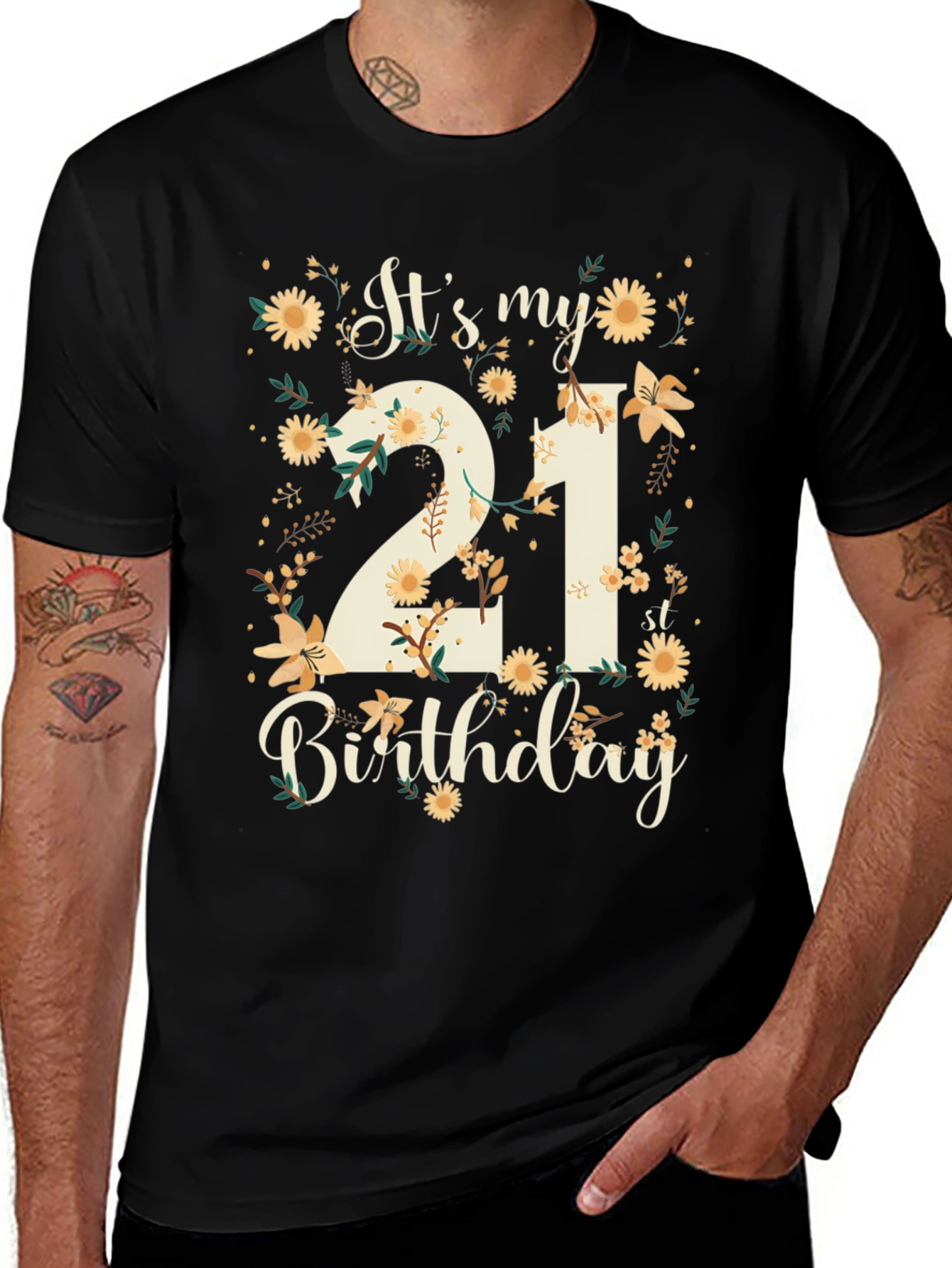 It's My 21st Birthday Floral T-Shirt