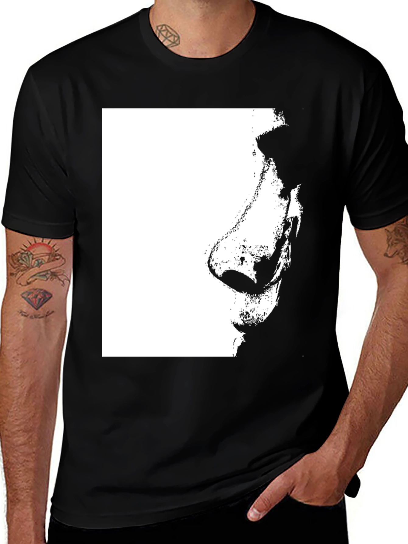 Variant 20 of Modern Graphic Print Black T-Shirt