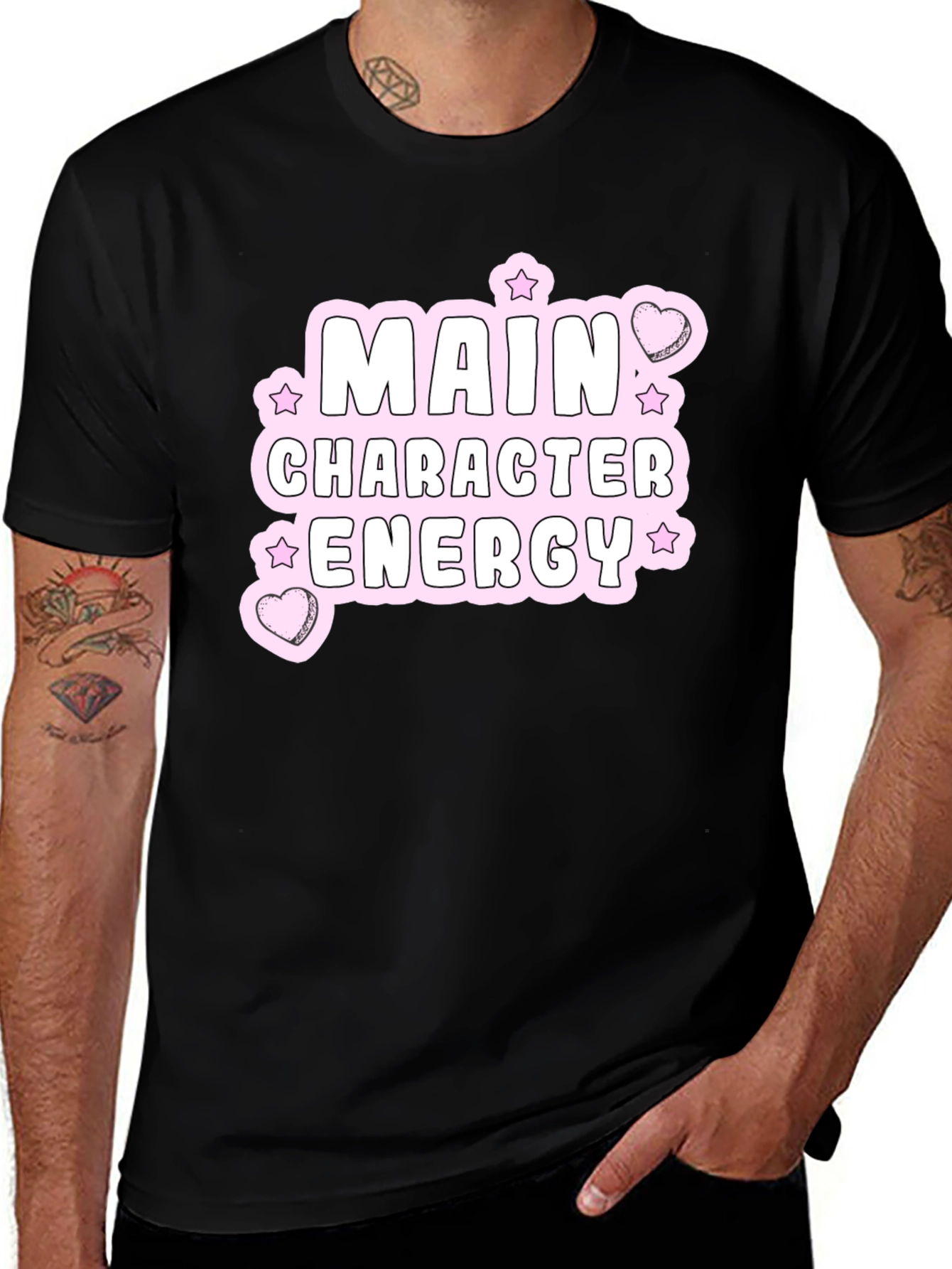 Variant 12 of Main Character Energy Graphic Tee - Black