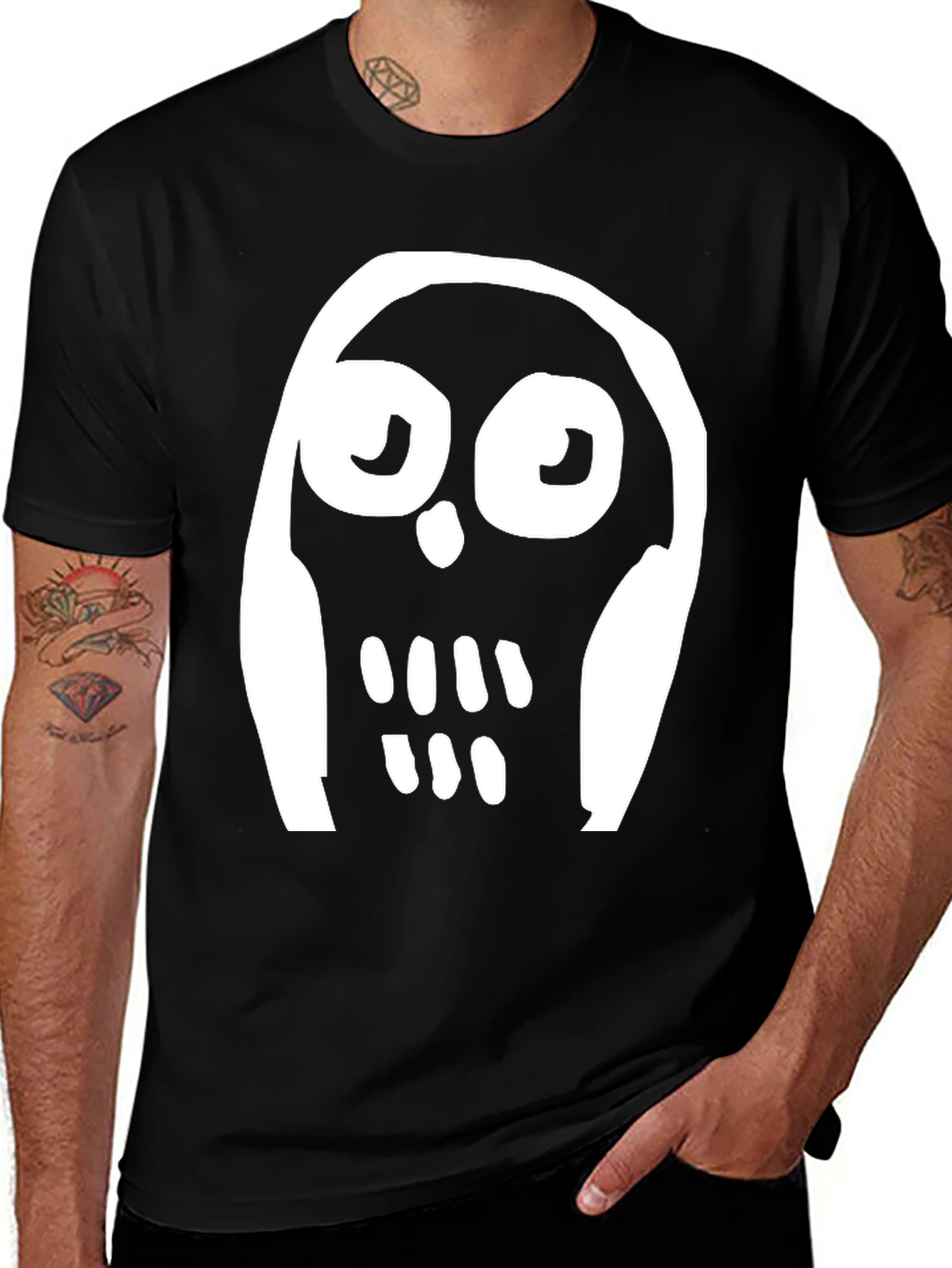 Variant 20 of Spooky Graphic Tee: Men's Black Halloween T-Shirt