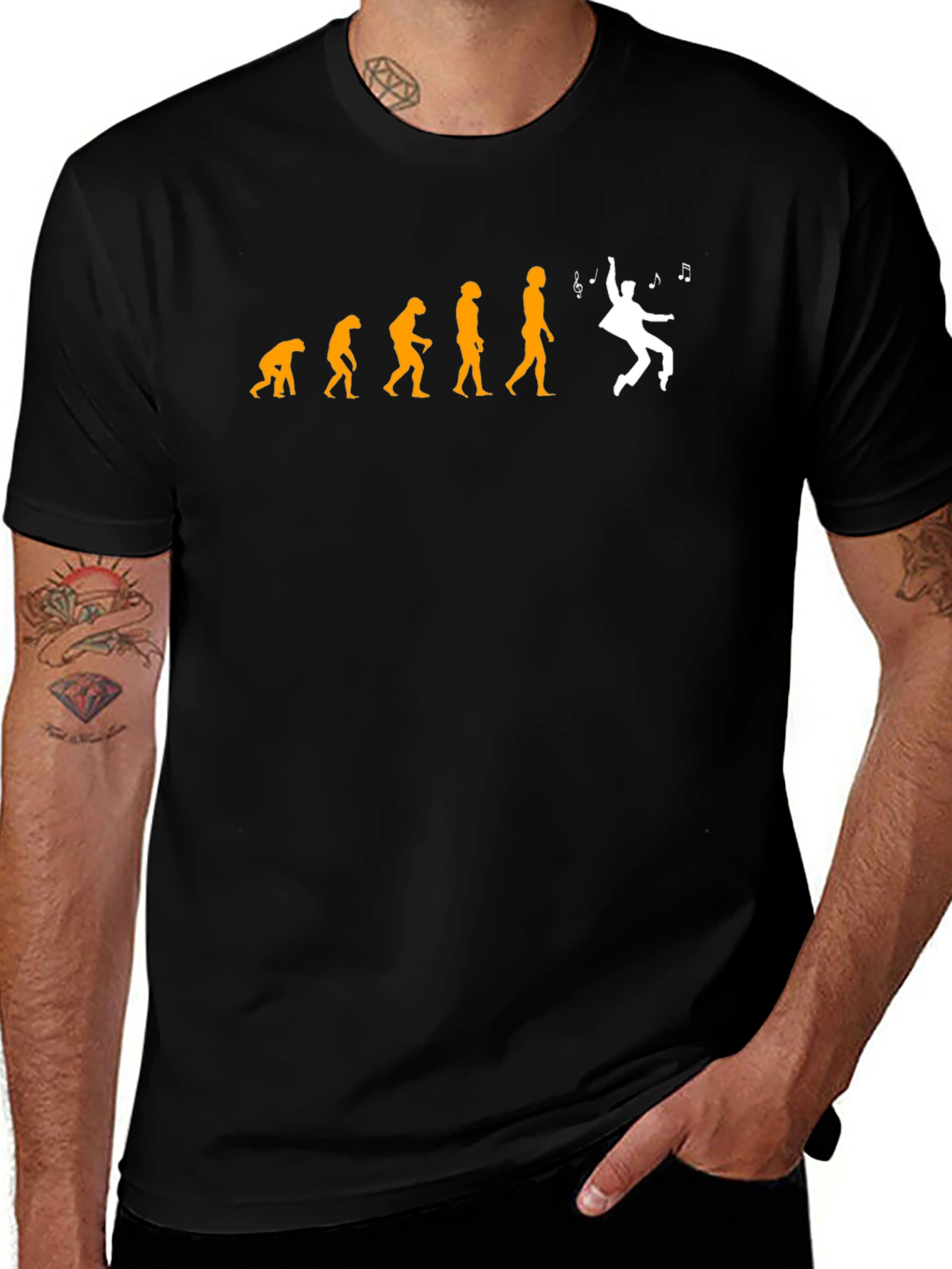 Variant 23 of Evolution of Dance T-Shirt - Black Cotton Tee