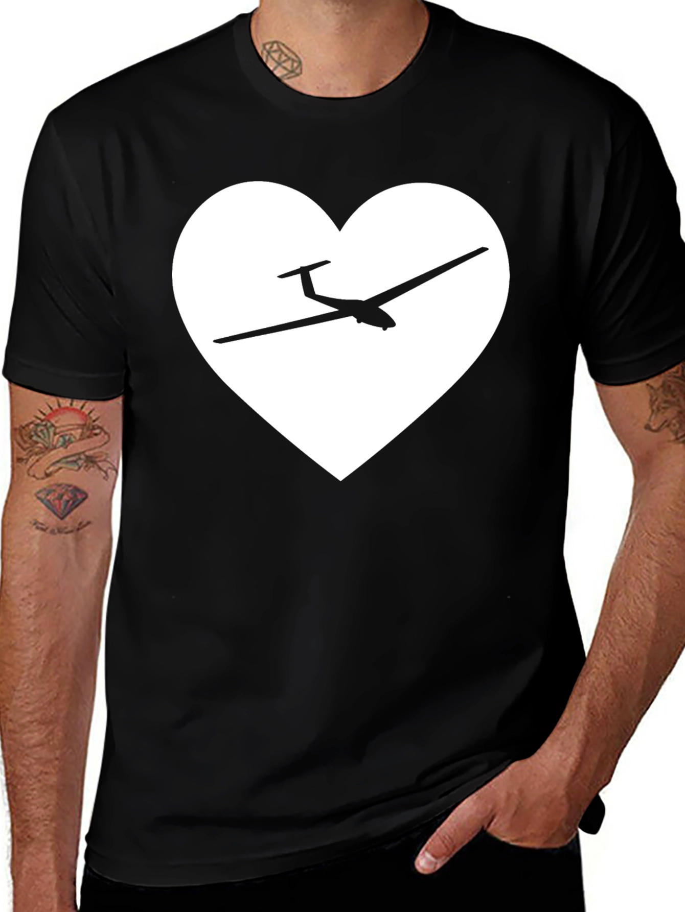 Variant 12 of Glider Heart T-Shirt - Aviation Love!
