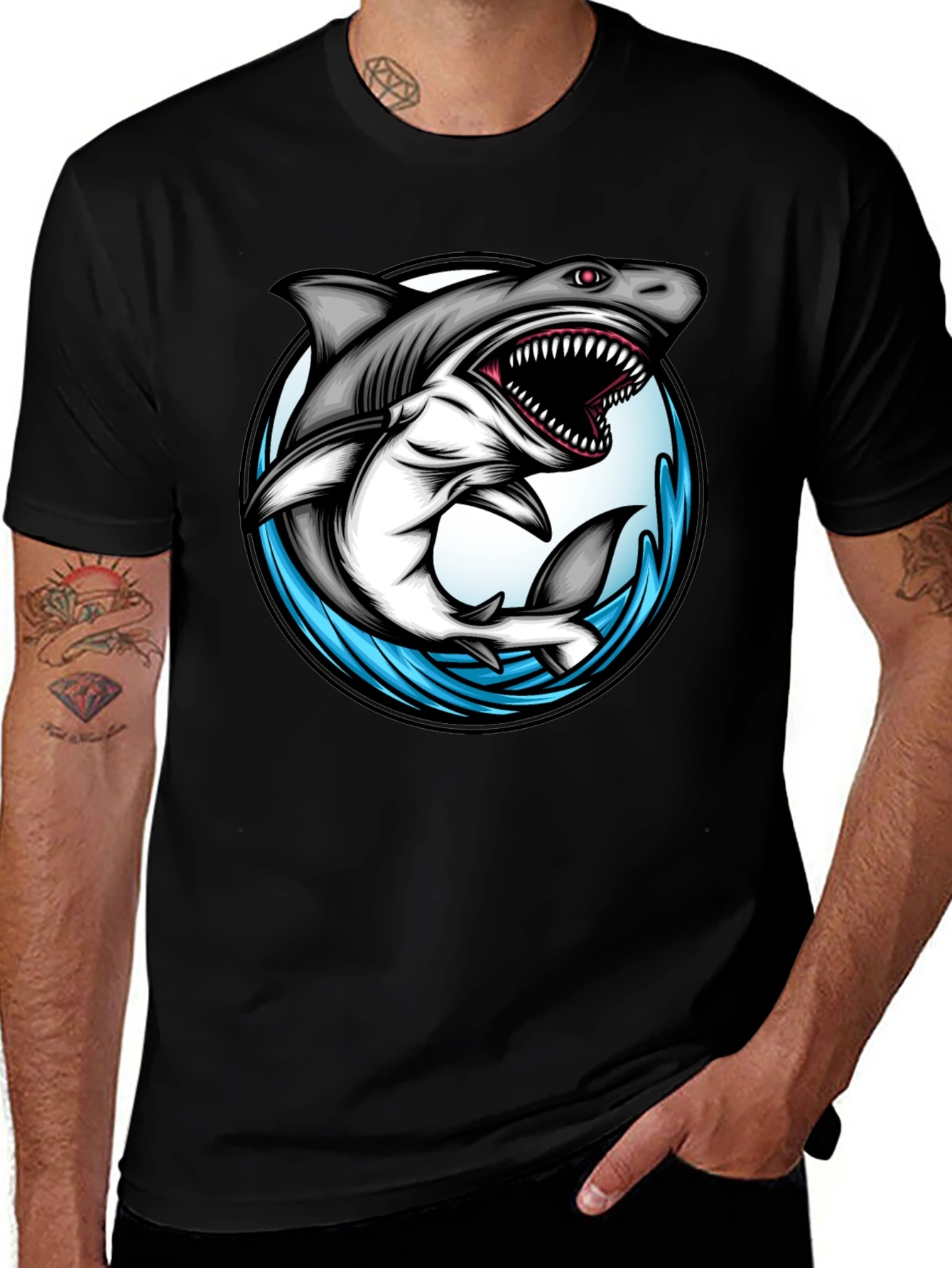 Variant 7 of Shark Attack T-Shirt - Bold Graphic Design