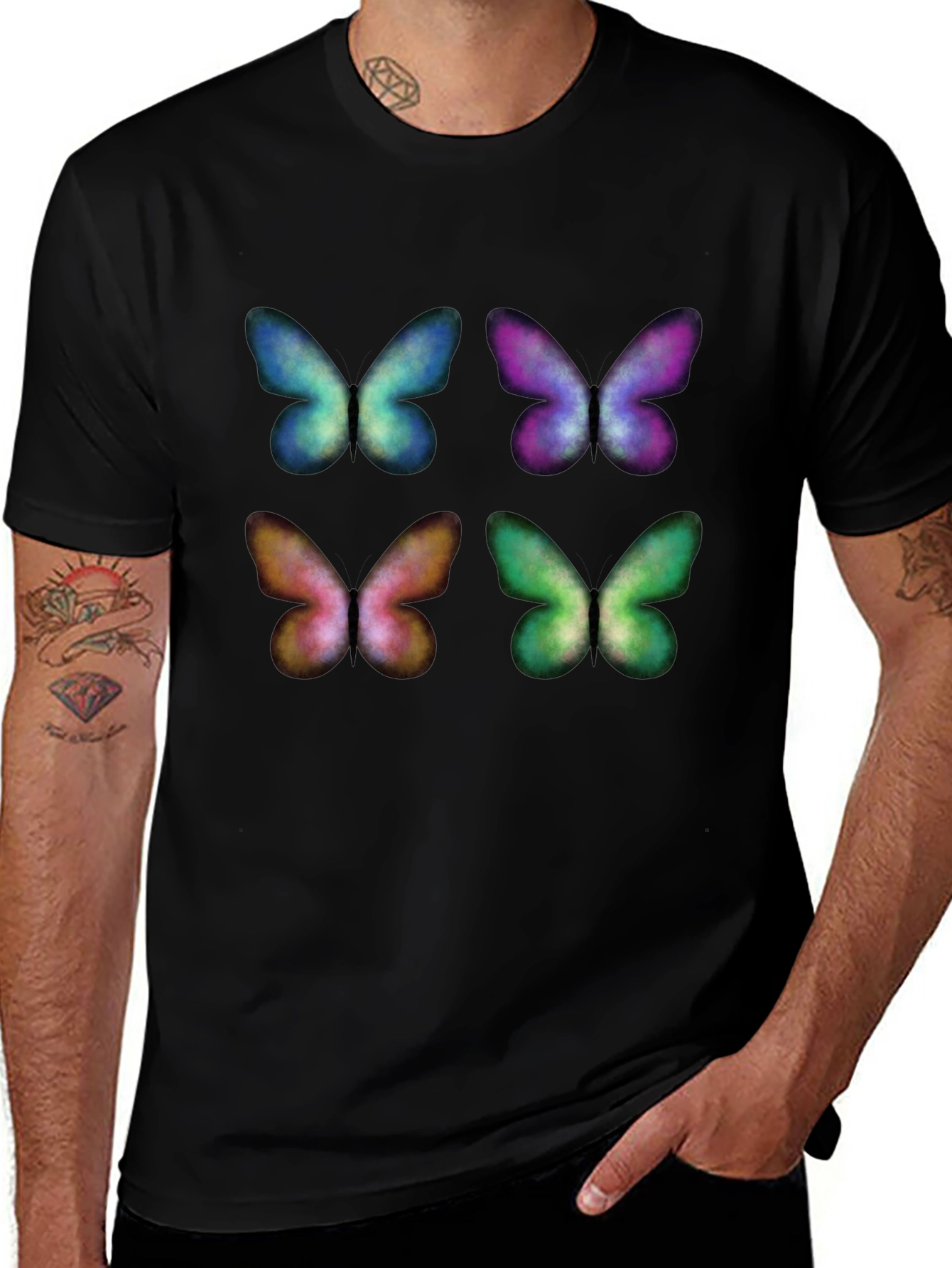 Variant 21 of Butterfly Wing Pattern Graphic T-Shirt