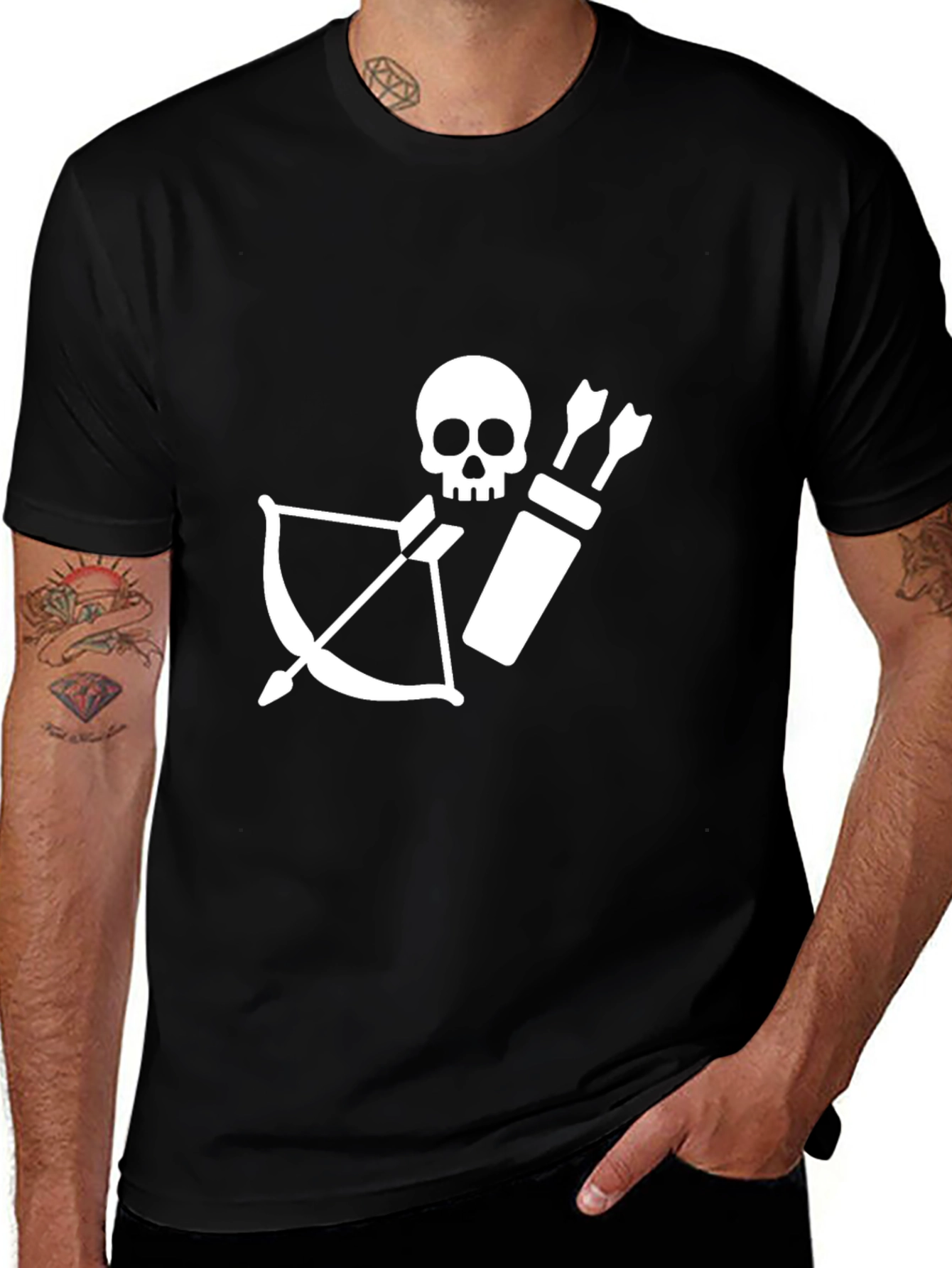 Variant 26 of Skull Archer Black T-Shirt