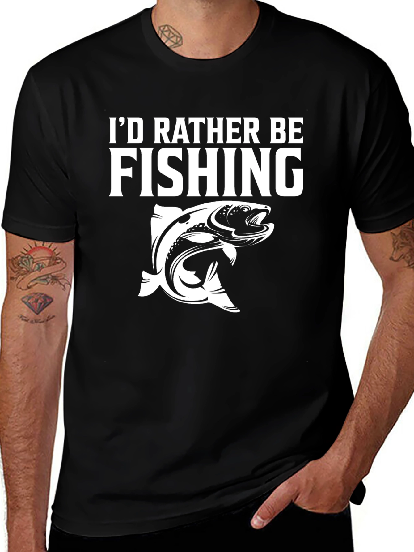 Variant 27 of I'd Rather Be Fishing Graphic T-Shirt