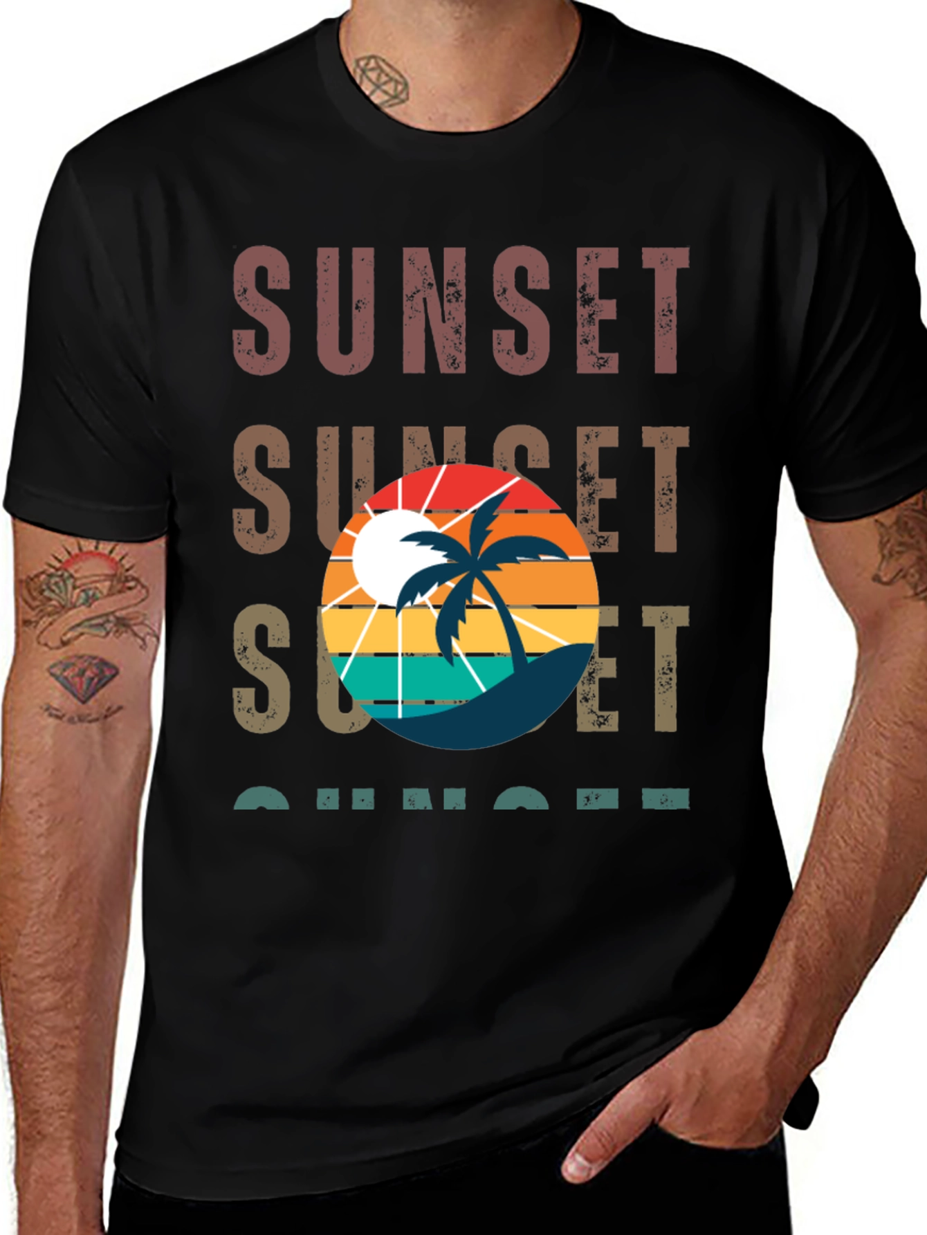 Variant 23 of Sunset Palm Tree Graphic T-Shirt