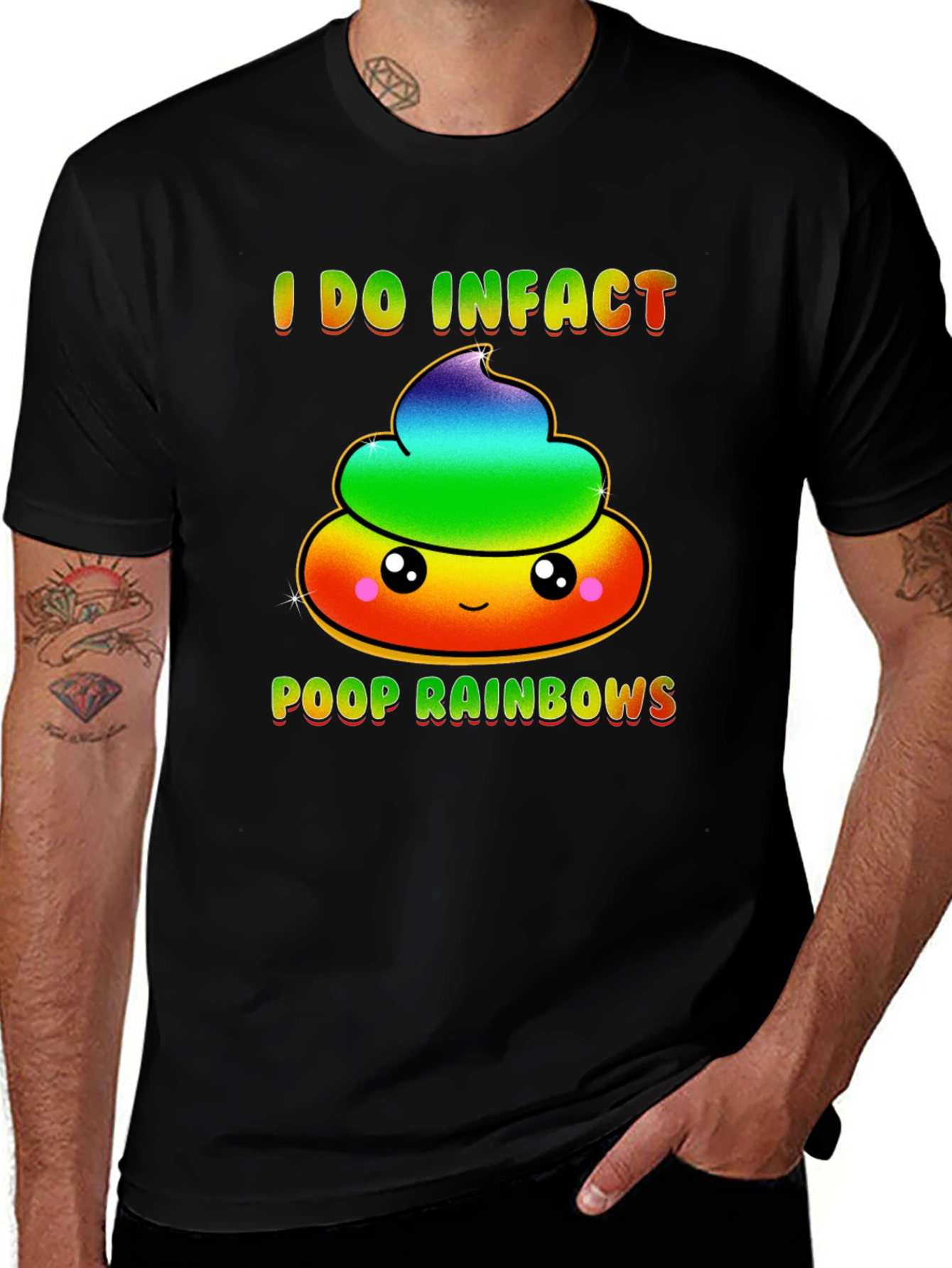 Variant 8 of Rainbow Poop T-Shirt, Funny Graphic Tee