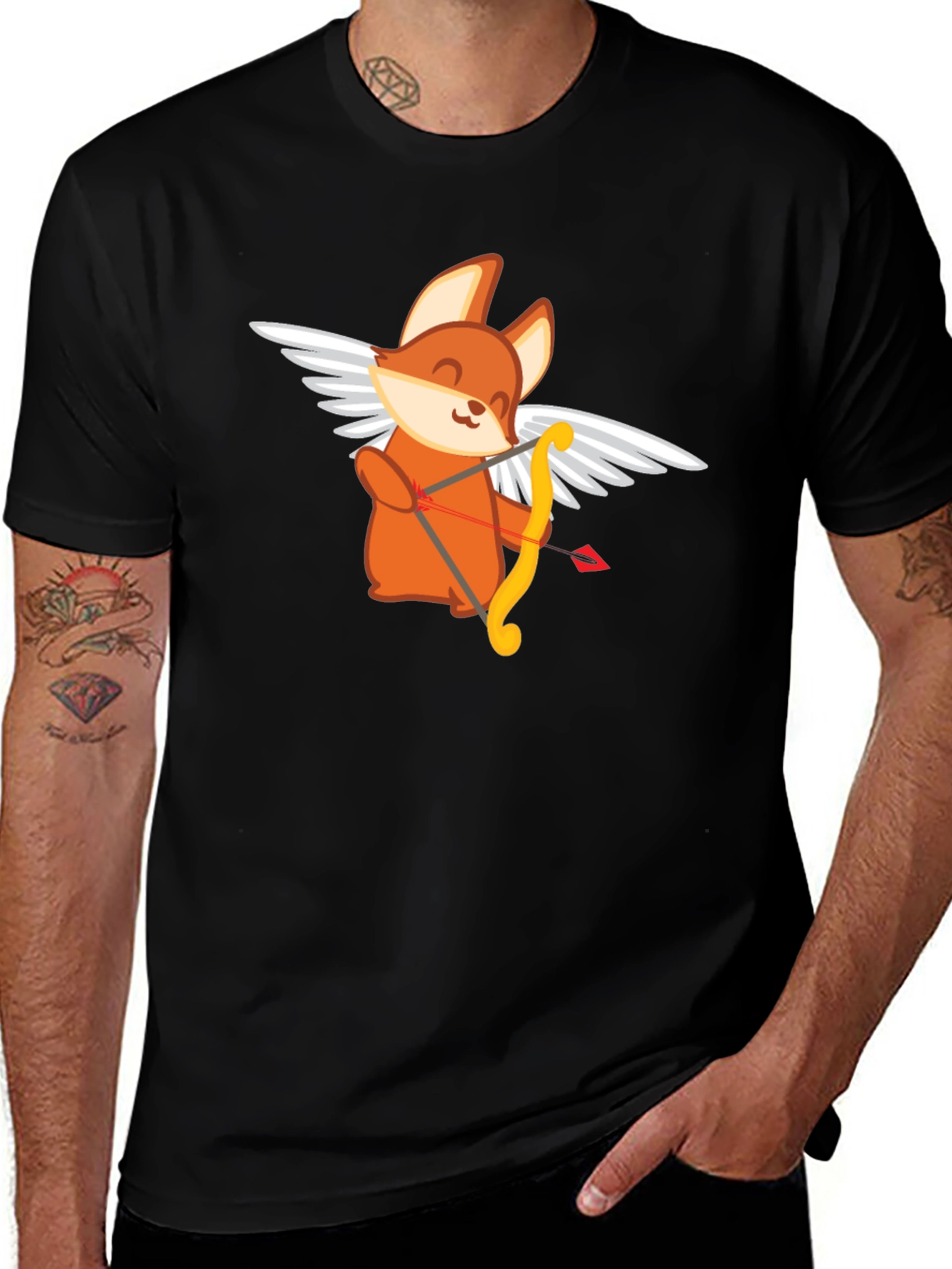 Variant 18 of Cupid Fox Graphic Tee - Love Arrow Shirt