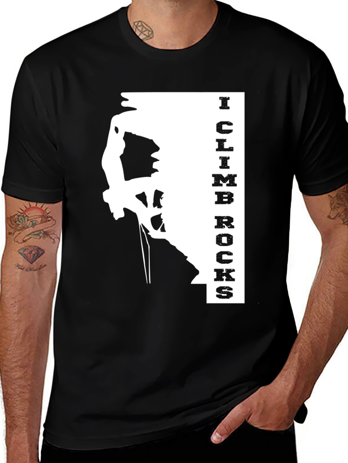 Variant 5 of I Climb Rocks Graphic Tee - Black