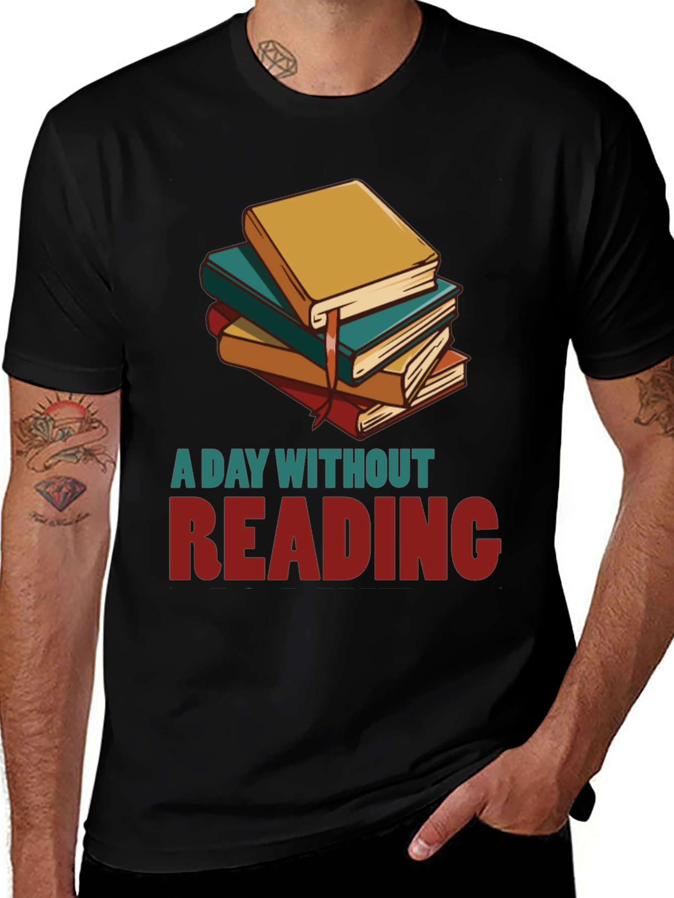 Variant 19 of Book Lover's T-Shirt - A Day Without Reading