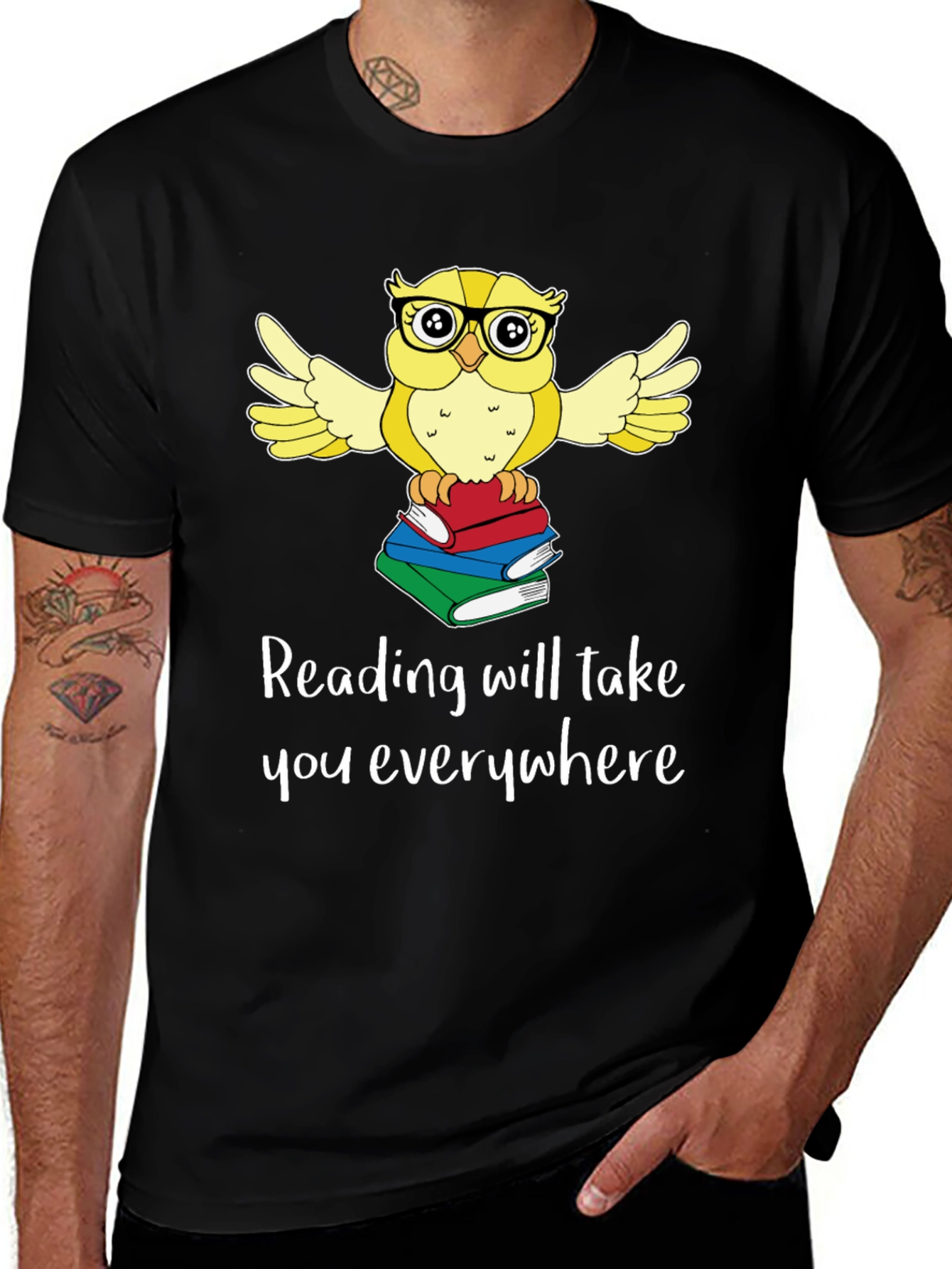 Variant 8 of Reading Owl T-Shirt - Book Lover Tee