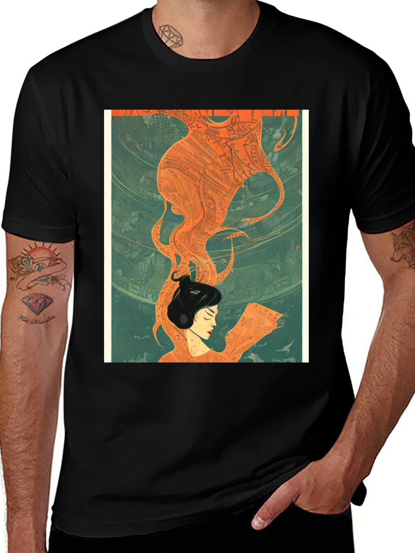 Variant 4 of Artistic Woman & Tentacle Graphic T-Shirt