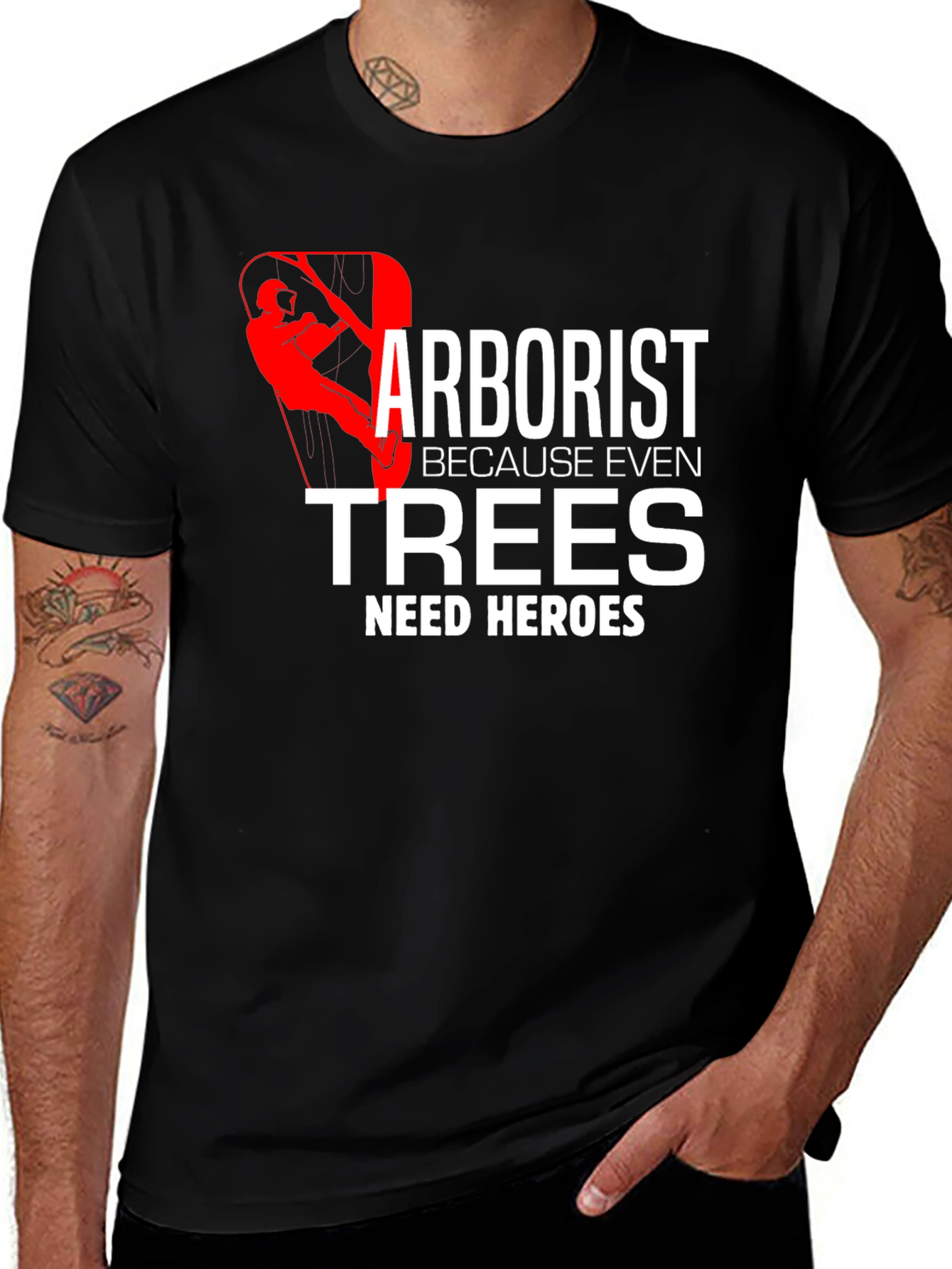 Variant 12 of Arborist Hero T-Shirt Tree Climber Arboriculture Tee