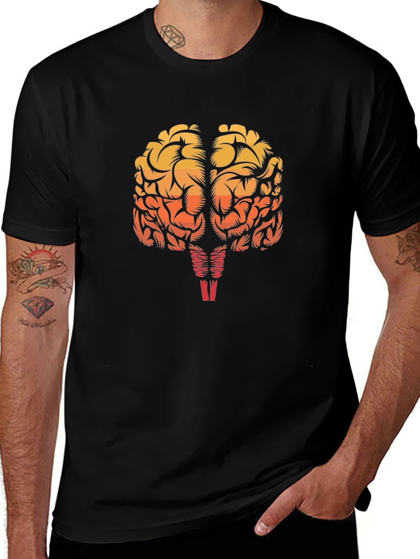 Variant 26 of Brain Graphic Black T-Shirt - Smart & Stylish