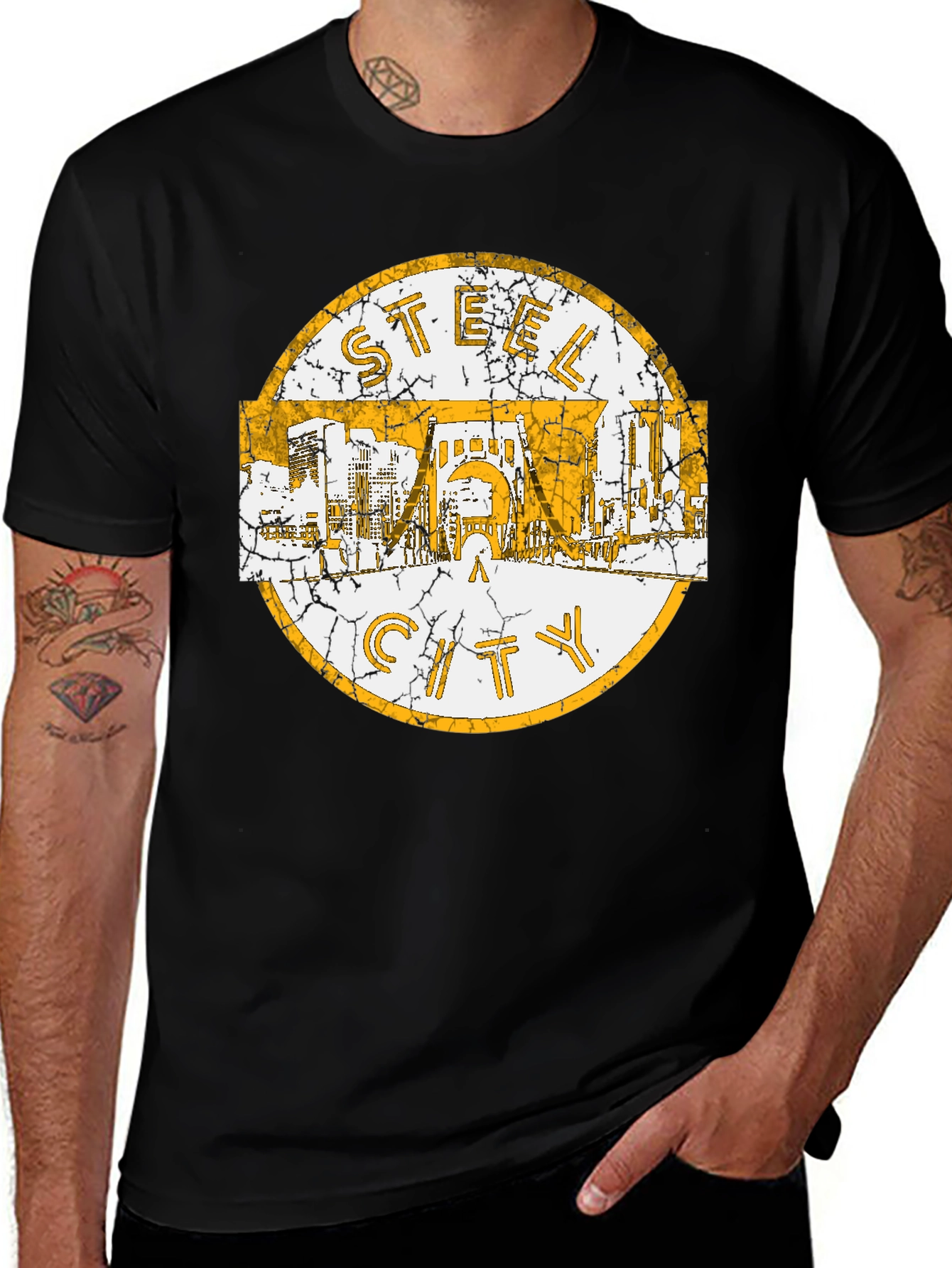 Variant 13 of Steel City Graphic Tee - Vintage Style