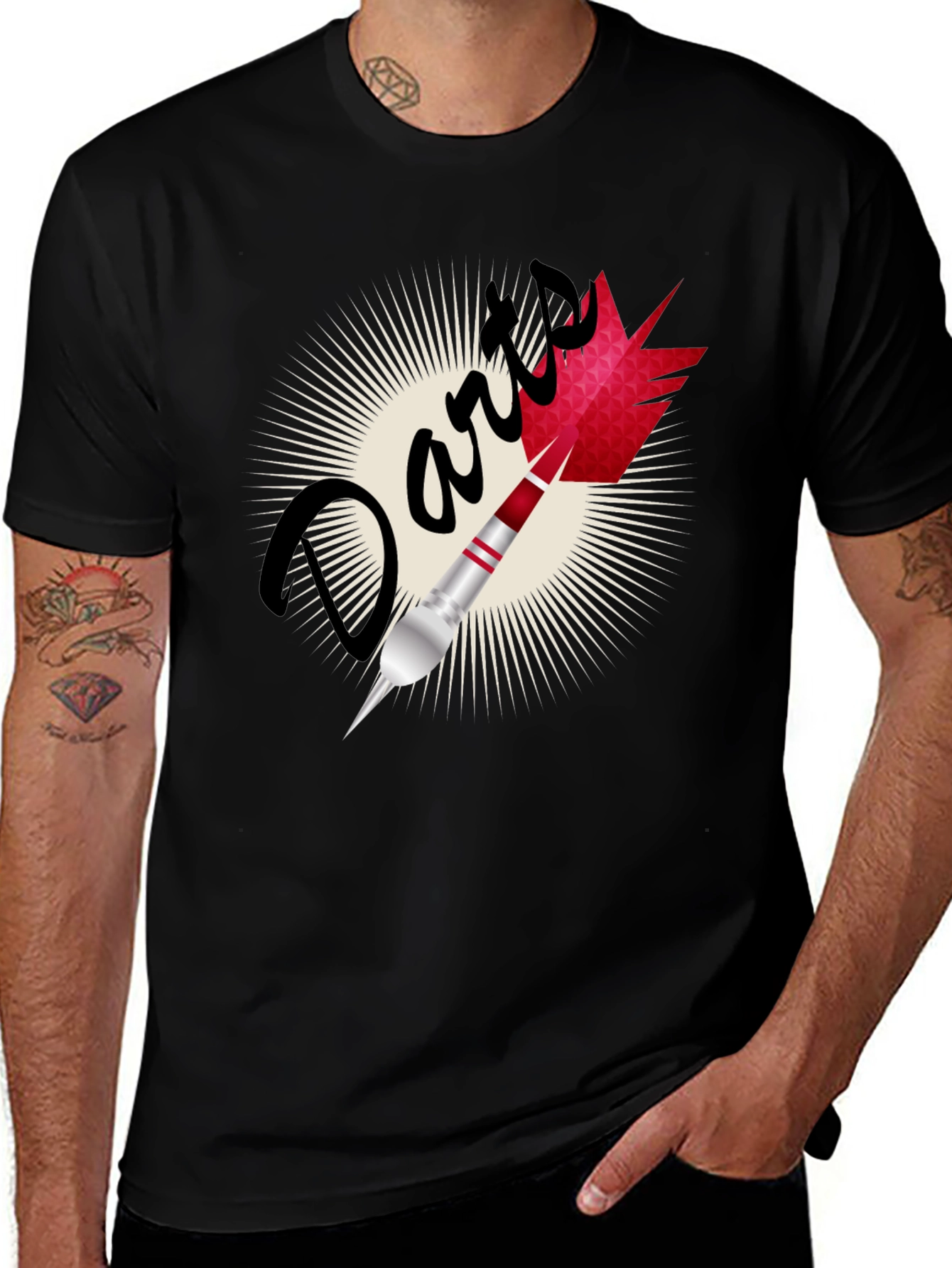 Variant 30 of Darts Graphic Tee - Retro Style Dartboard T-Shirt