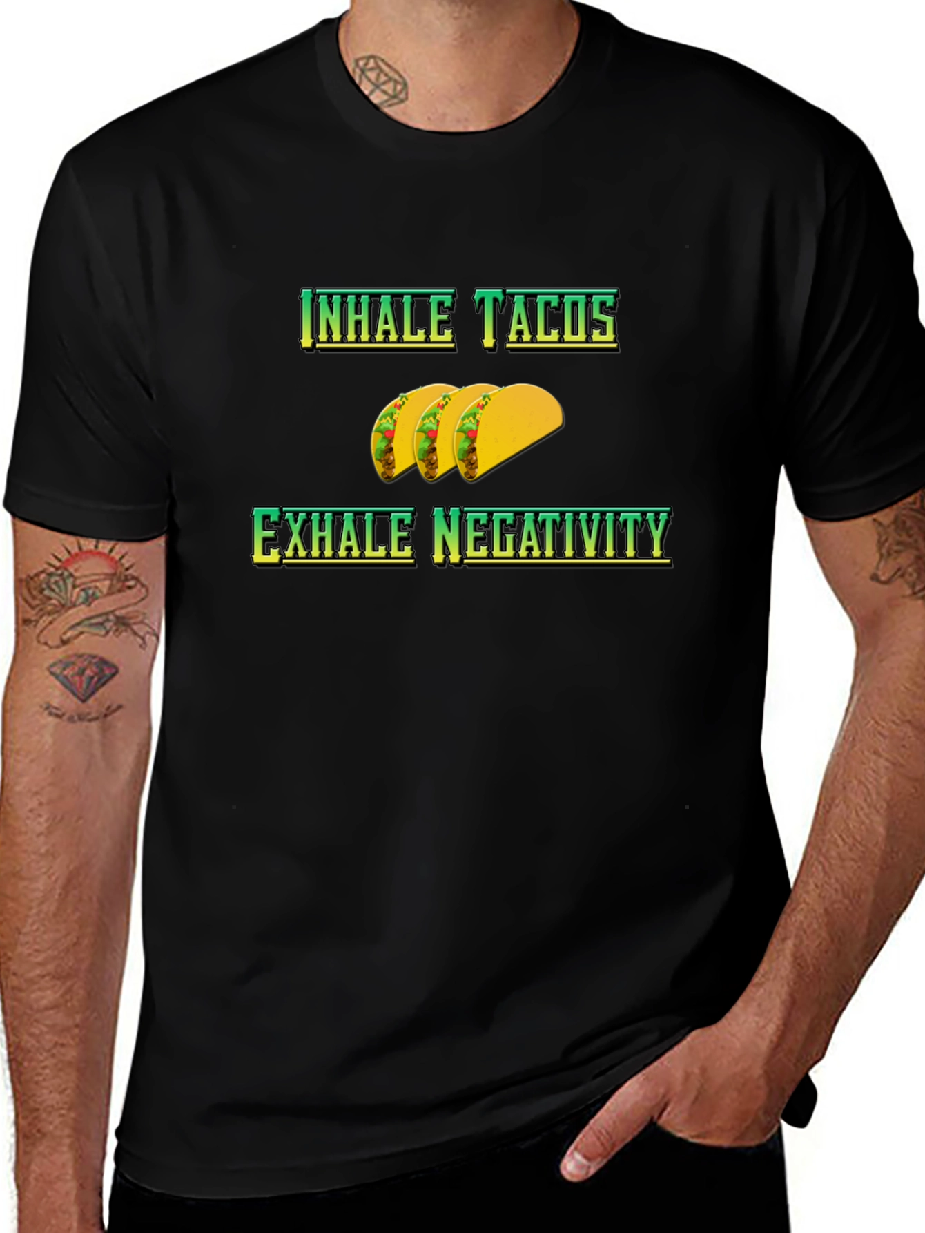 Variant 5 of Inhale Tacos, Exhale Negativity Graphic Tee