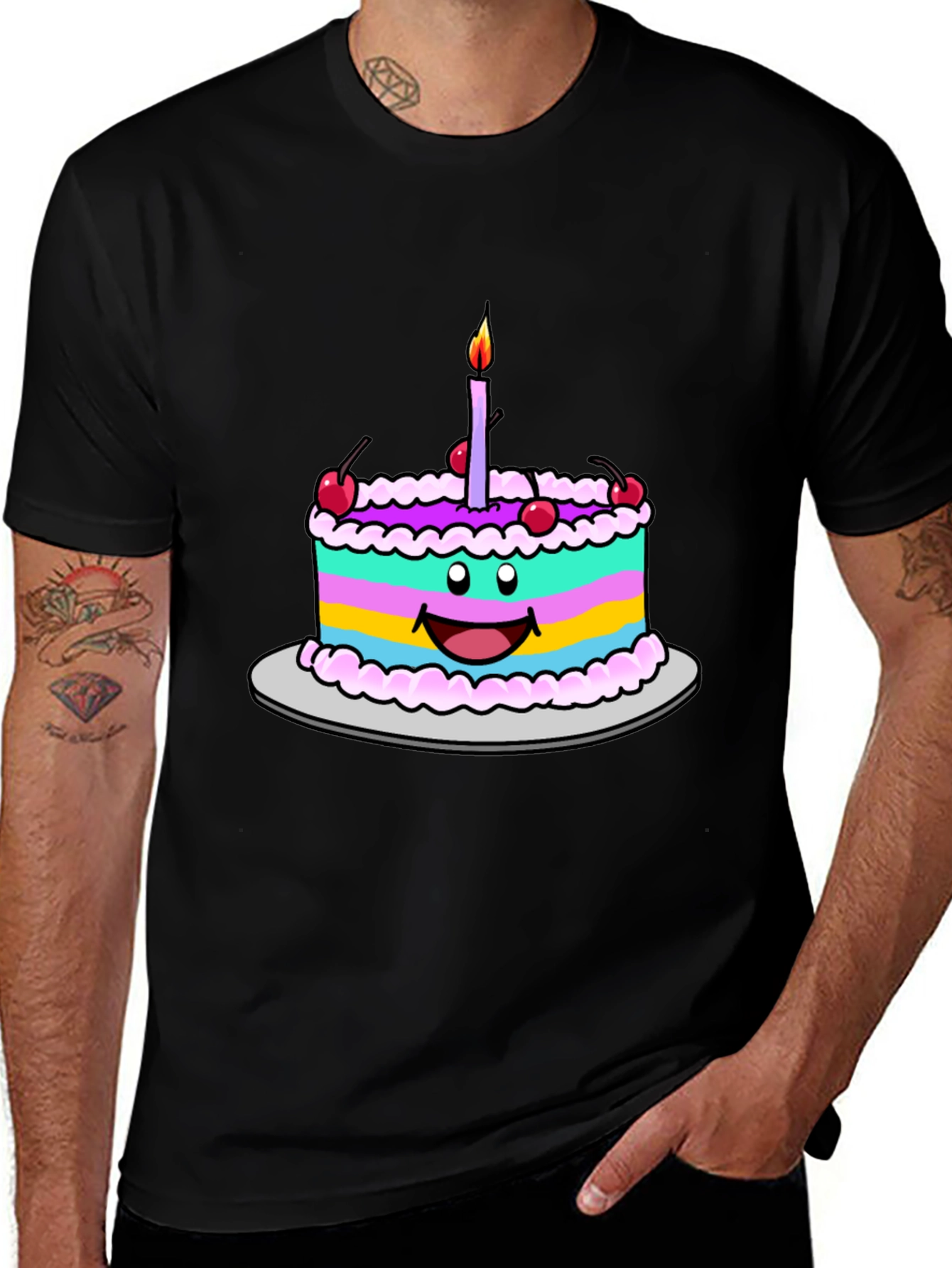 Variant 26 of Cartoon Birthday Cake T-Shirt