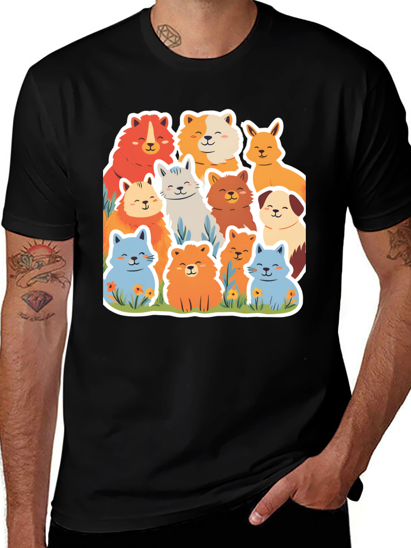 Variant 16 of Cute Dog Breed Cartoon Graphic Tee