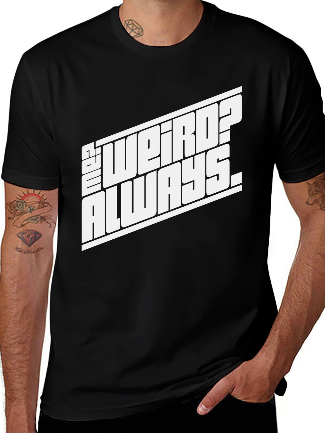 Black Always Weird? Black Graphic Tee for Casual Style main image