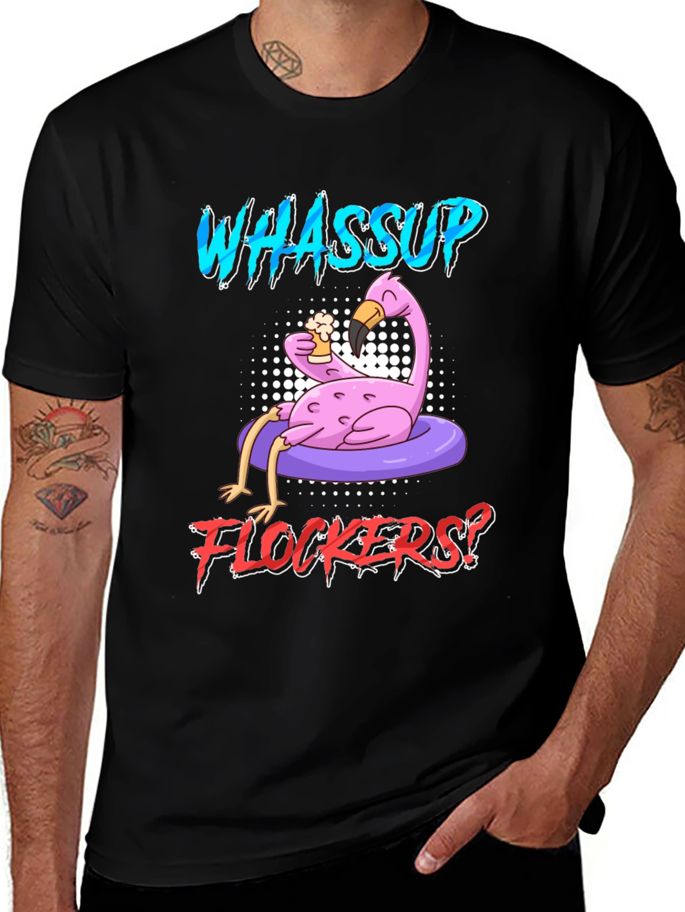 Variant 22 of Whassup Flockers Flamingo Graphic Tee