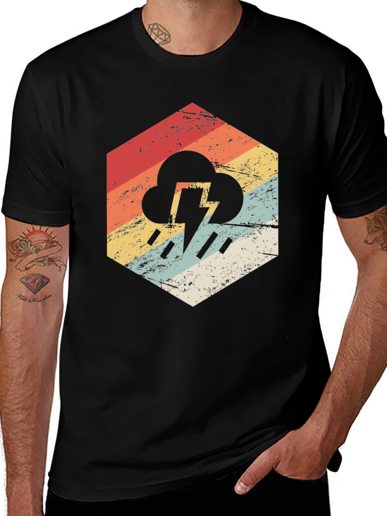 Variant 20 of Retro Storm Graphic Tee - Unisex Weather Shirt