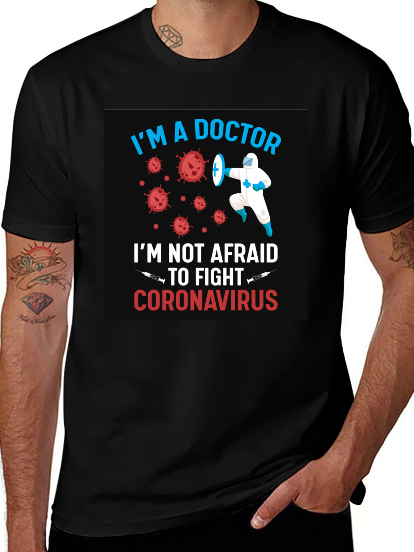 Variant 2 of Doctor Superhero Coronavirus T-Shirt