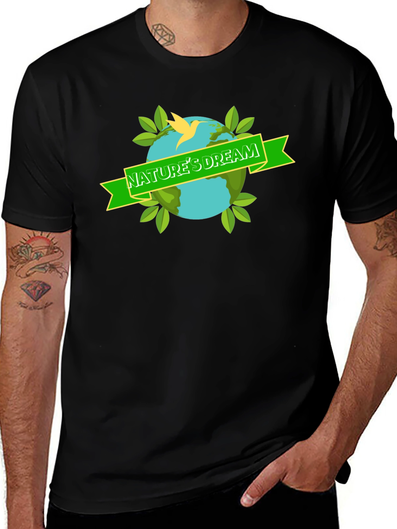 Variant 8 of Nature's Dream T-Shirt - Eco-Friendly Planet Design