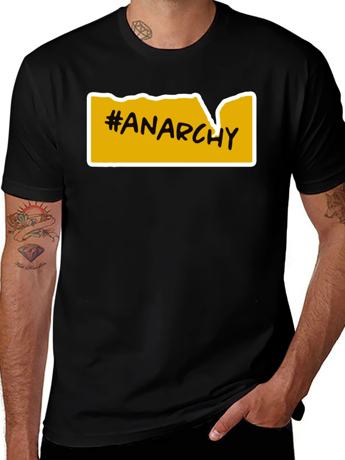 Anarchy T-Shirt - Bold Yellow Graphic