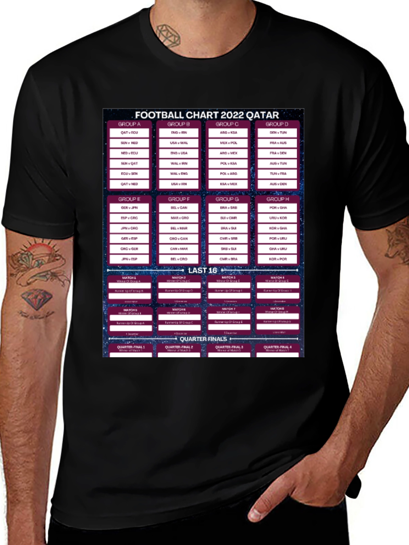 Football Chart 2022 Qatar T-Shirt